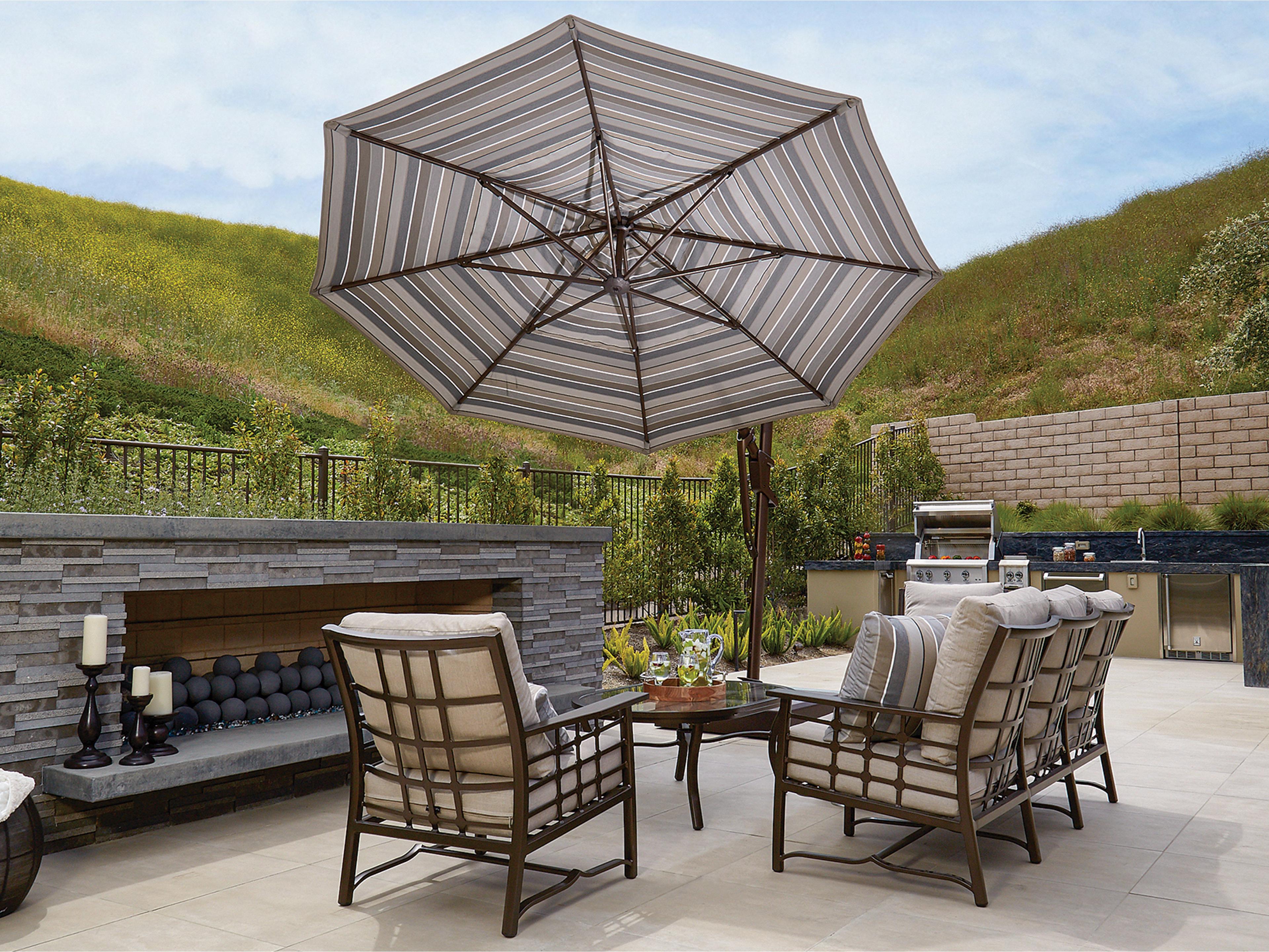 Cantilever AKZP Aluminum 11 Foot Octagon Crank Lift Tilt and Lock Outdoor Umbrella