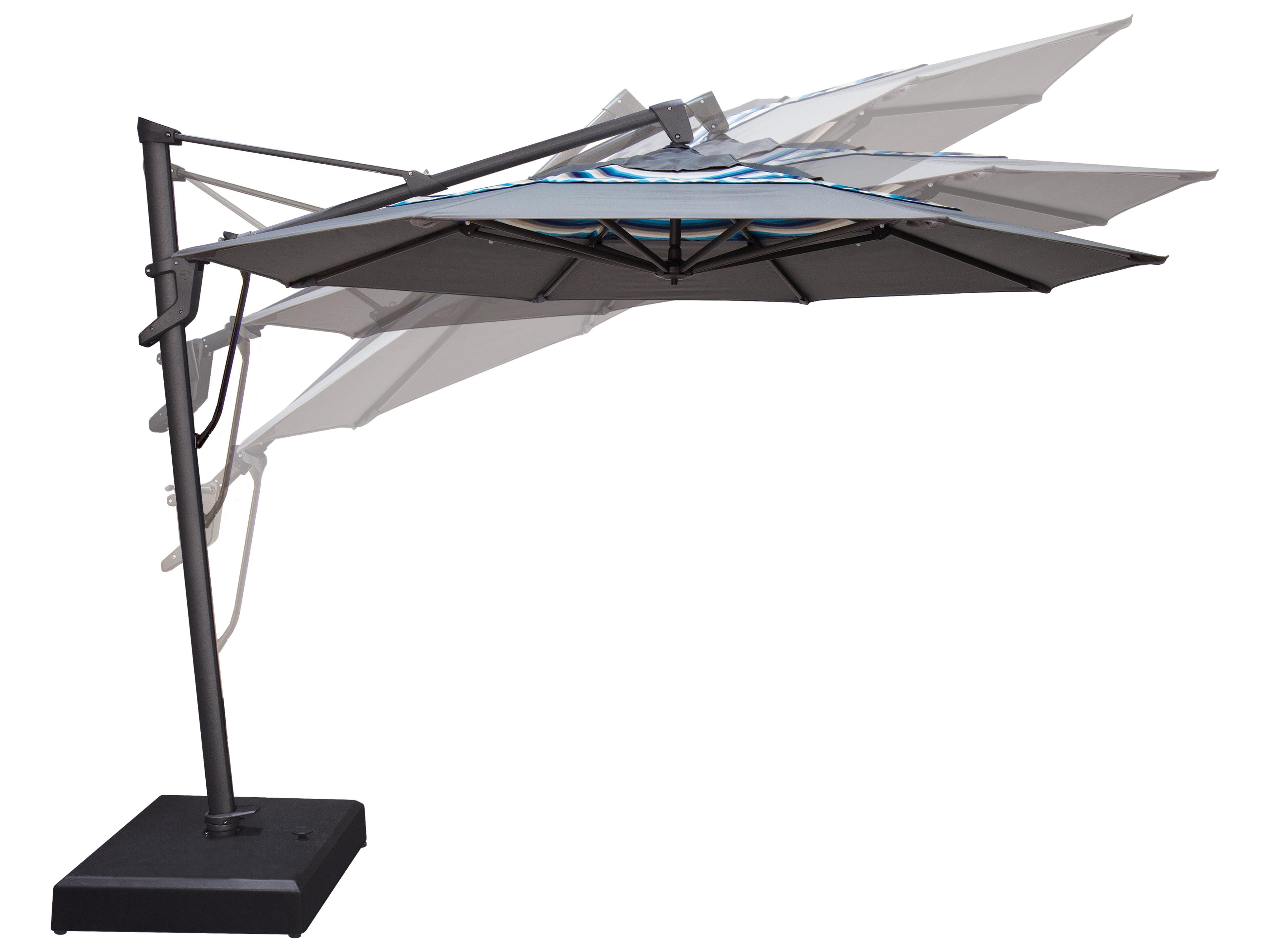 Treasure Garden Cantilever AKZP Aluminum 11 Foot Octagon Crank Lift Tilt and Lock Outdoor Umbrella