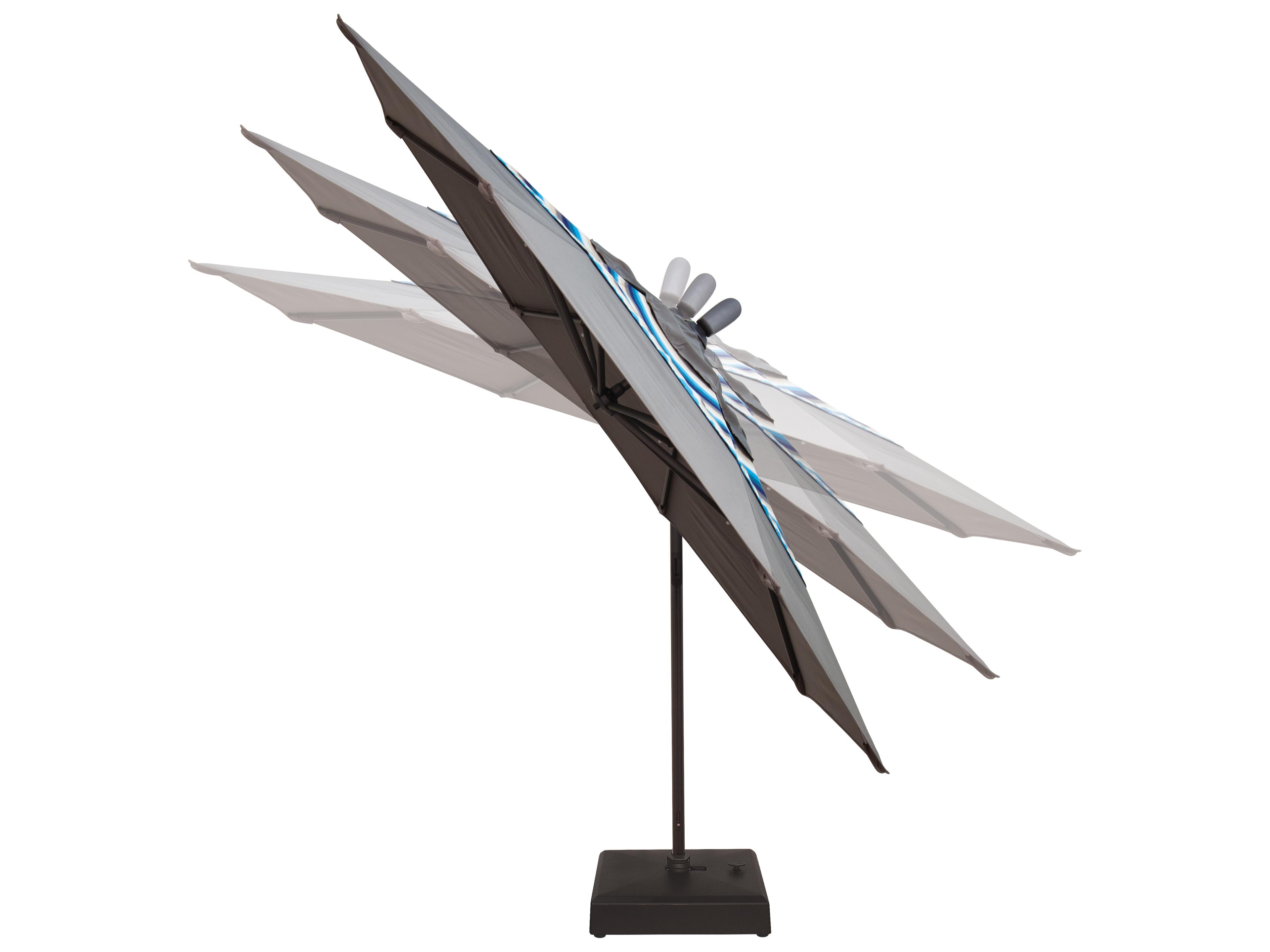 Treasure Garden Cantilever AKZP Aluminum 11 Foot Octagon Crank Lift Tilt and Lock Outdoor Umbrella