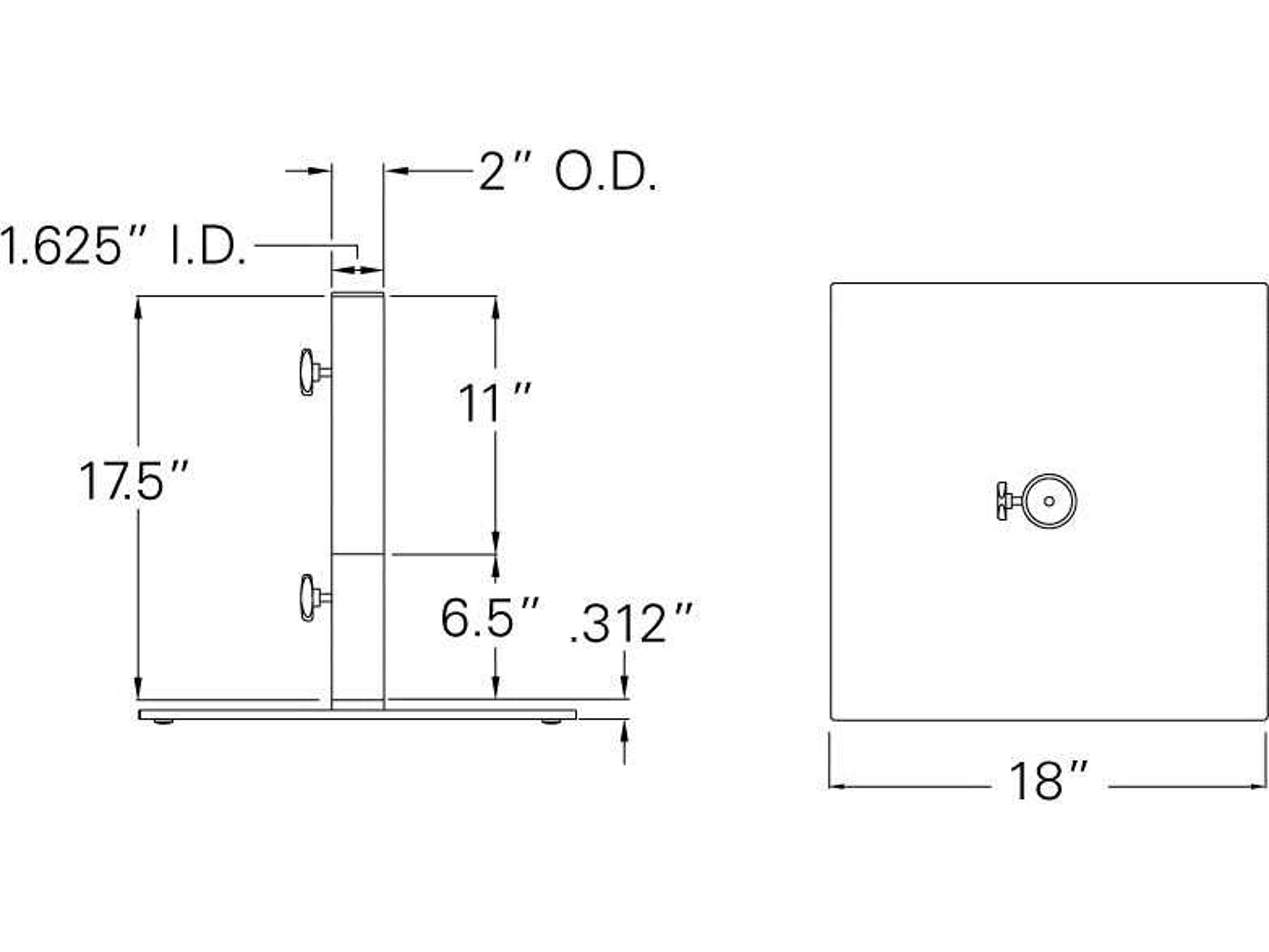 Treasure Garden 35 Pound Steel Umbrella Base
