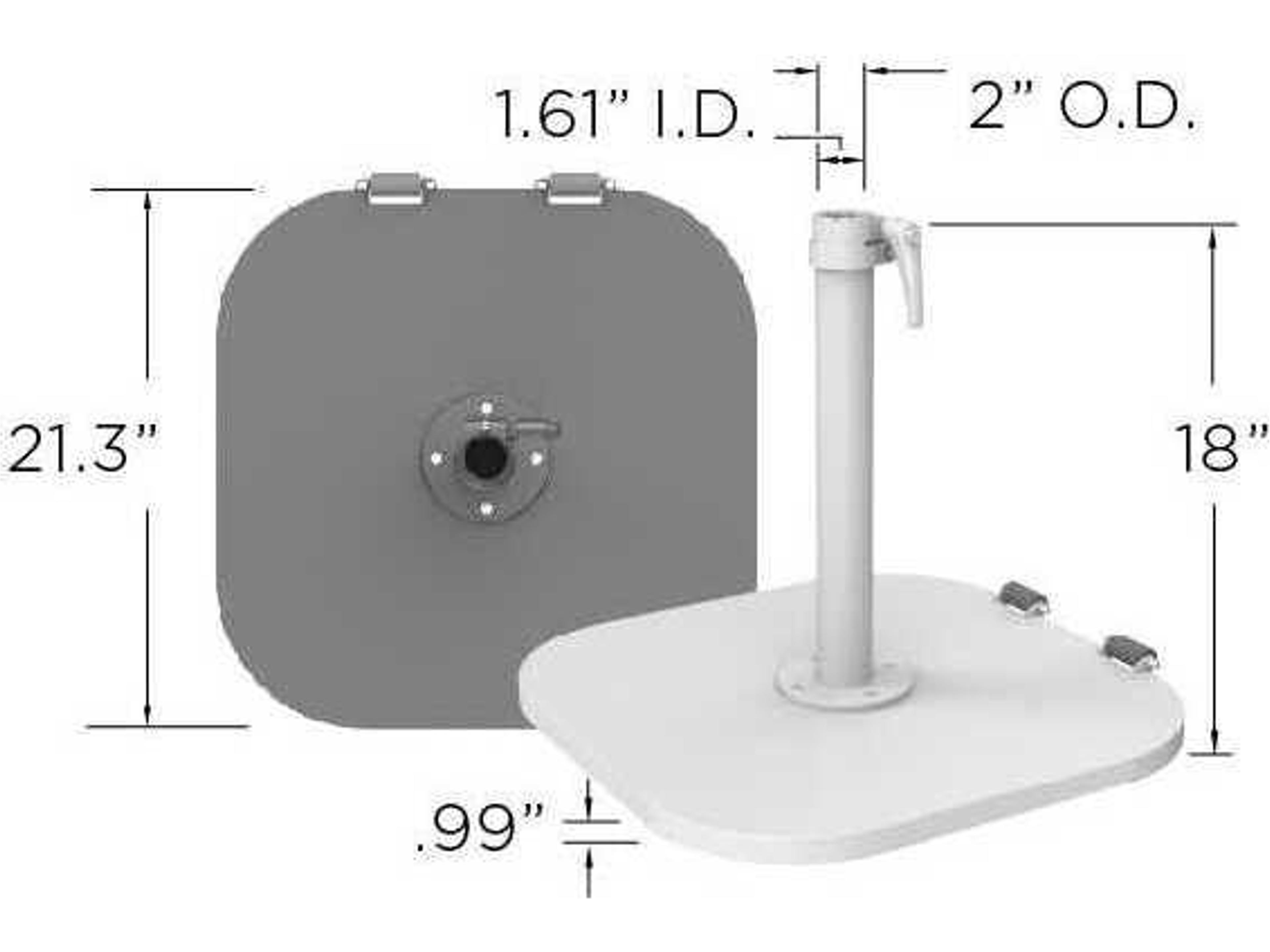 Treasure Garden Aspen 120lbs Steel Umbrella Base with Wheels