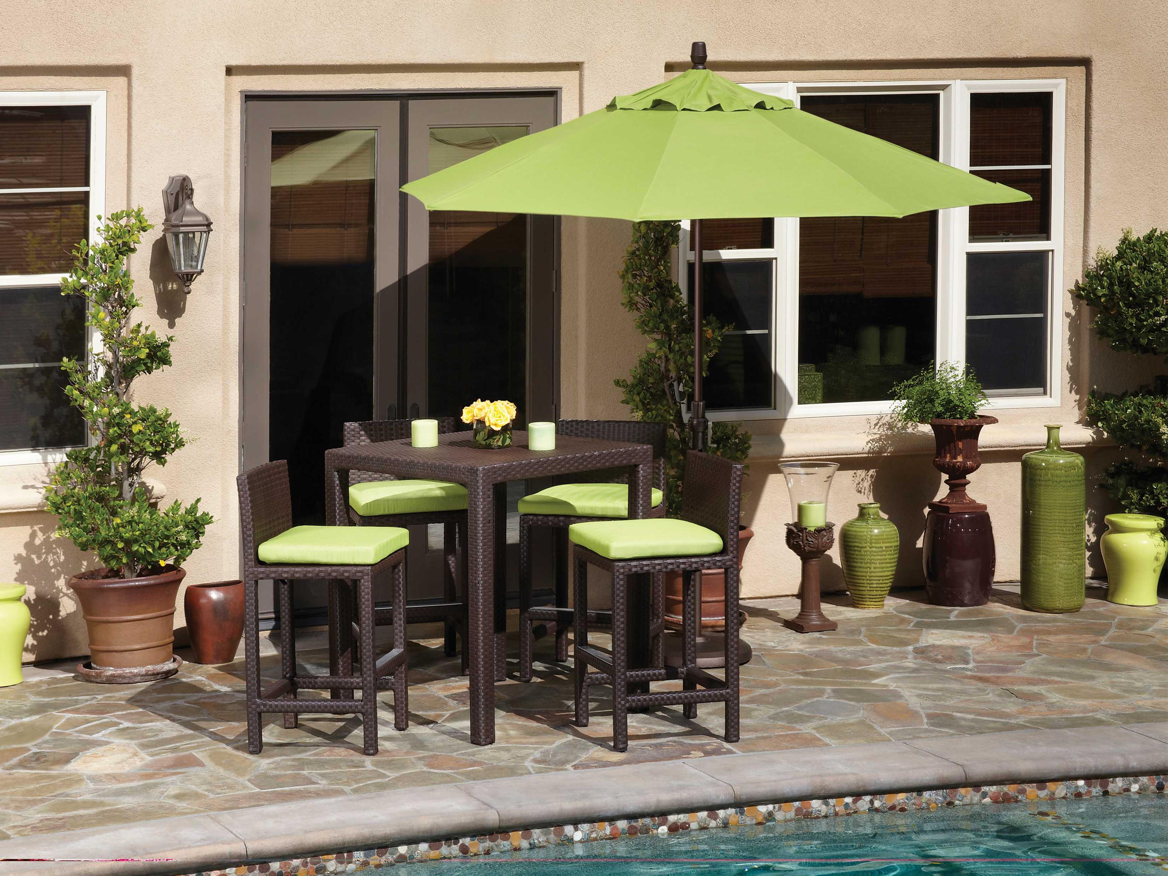 Treasure Garden Quick Ship Market Aluminum 9 Foot Octagon Collar Tilt Crank Lift Patio Umbrella