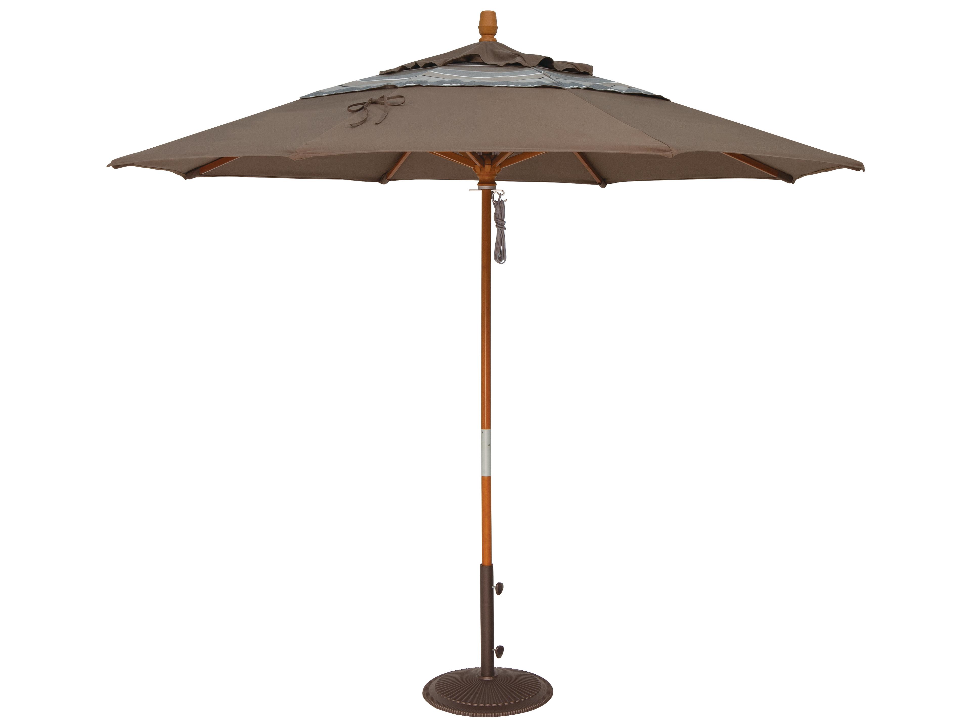 Treasure Garden Market Wood 9 Foot Octagon Pulley Lift Outdoor Umbrella