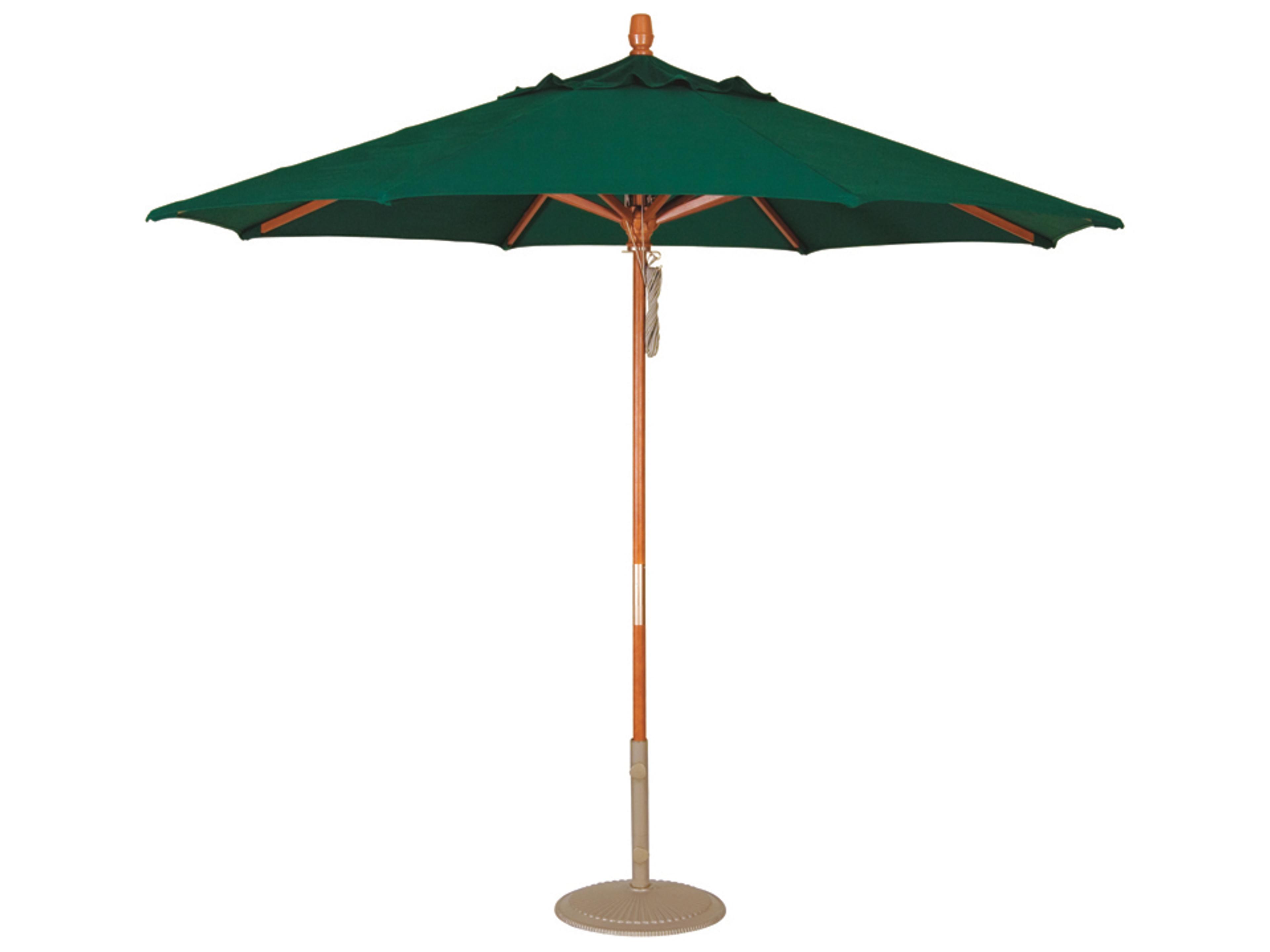Treasure Garden Special Order Sunbrella Market Wood 9 Foot Octagon Pully Lift Outdoor Patio Umbrella