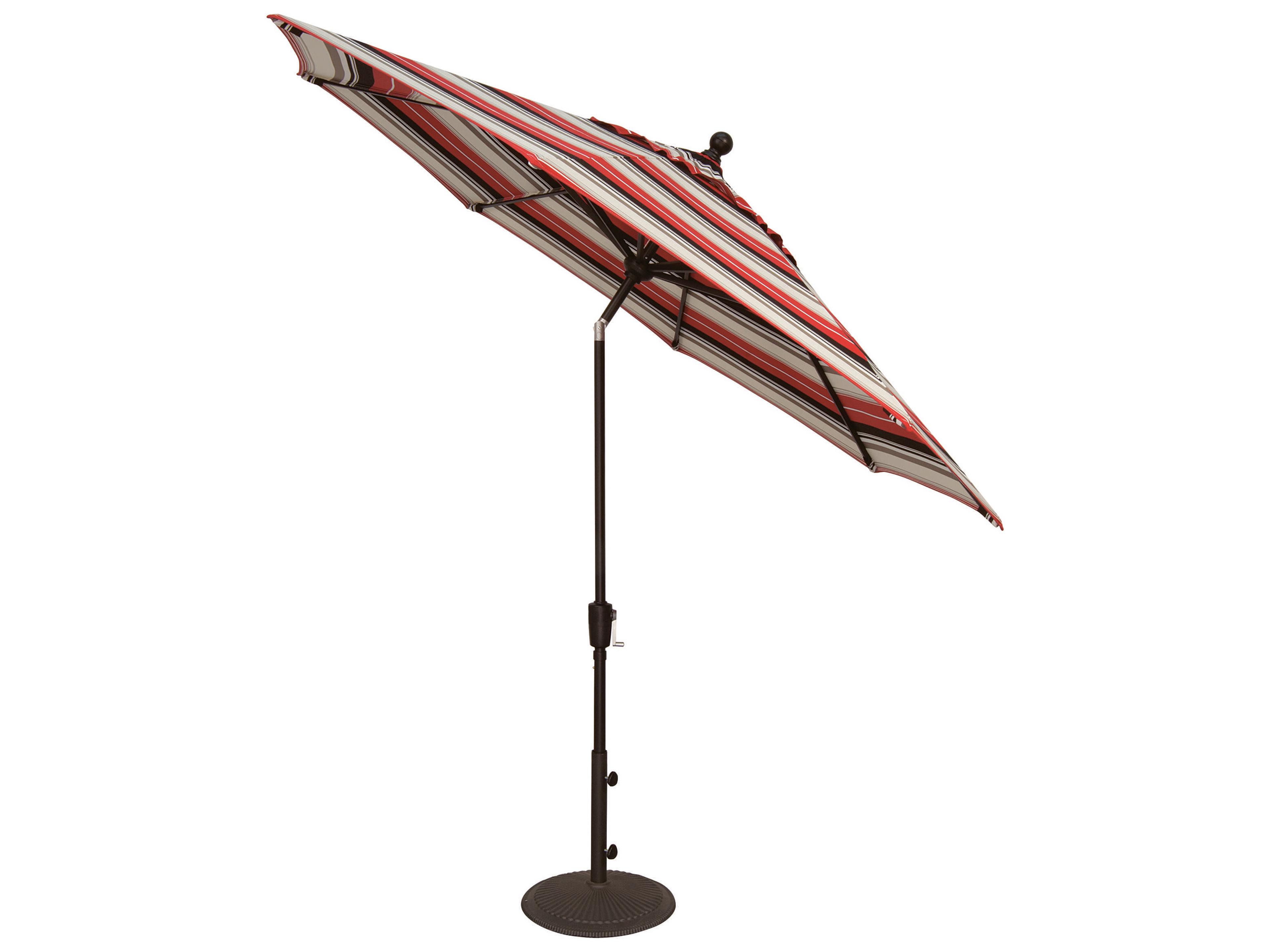 Treasure Garden Quick Ship Market Aluminum 9 Foot Crank Lift Push Button Tilt Outdoor Umbrella