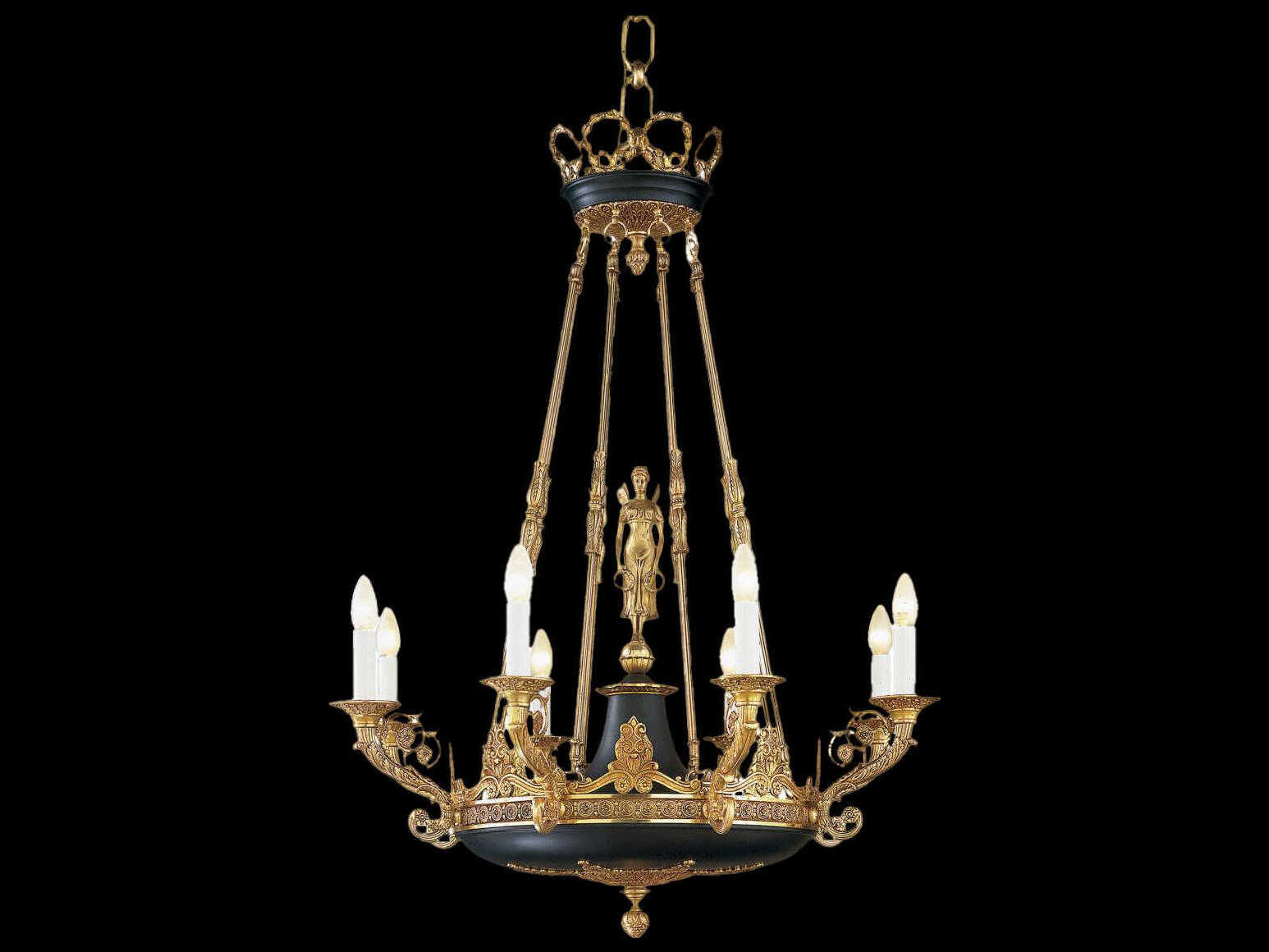 Mariner Luxury 8-Light French Gold Traditional Candelabra Chandelier