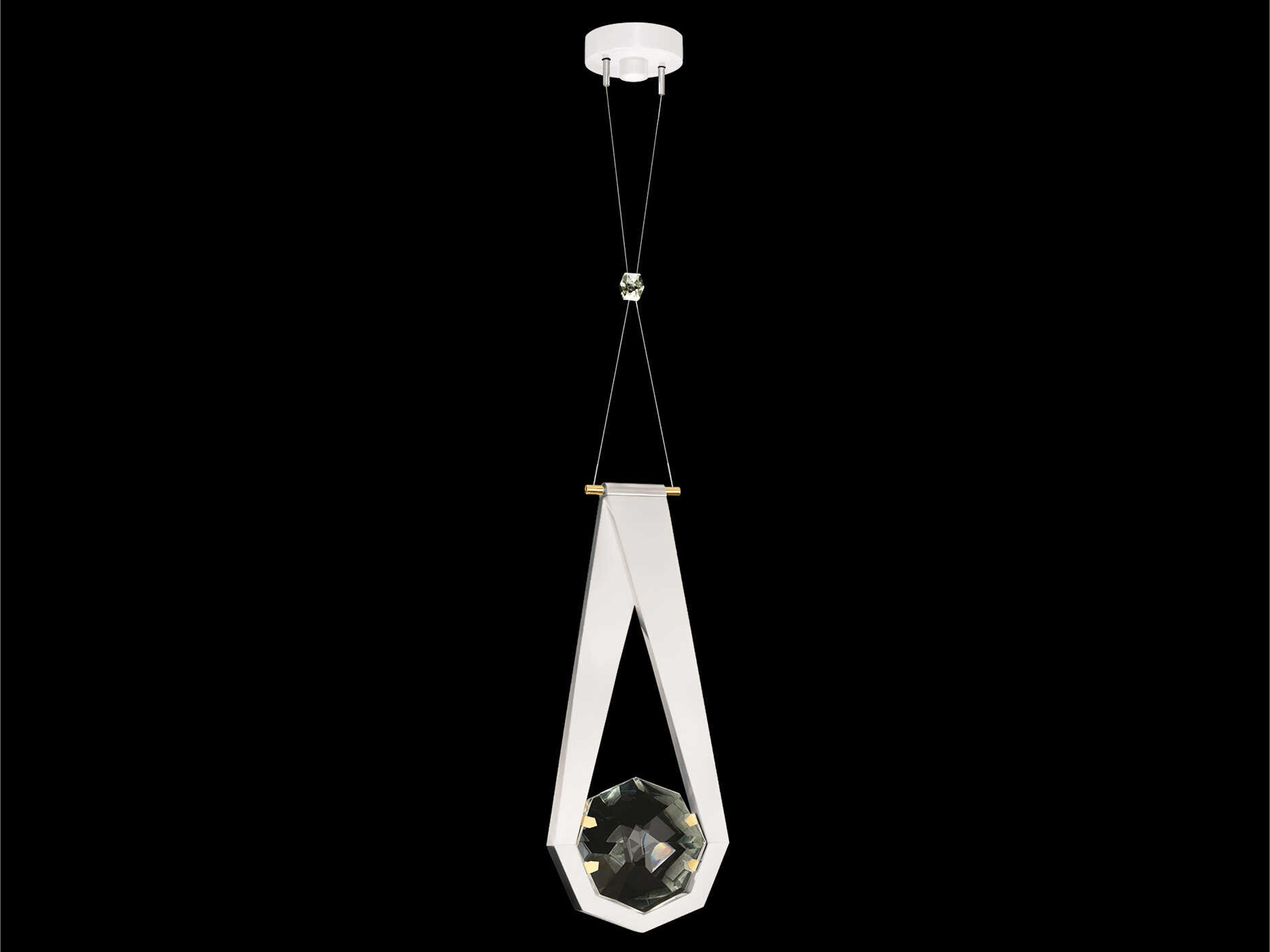 Fine Art Handcrafted Lighting Aria 1-Light Silver Geometric Mini Pendant