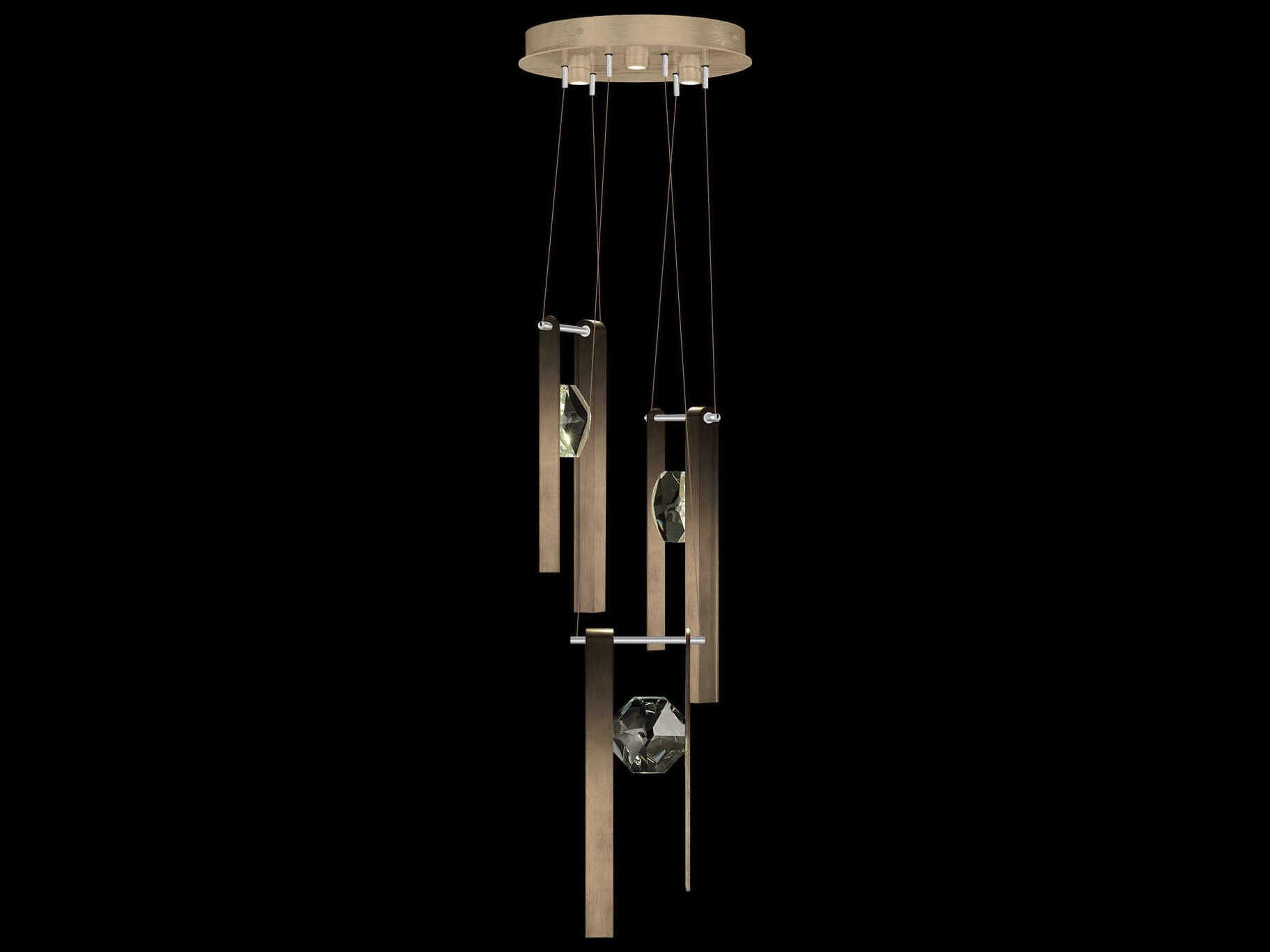 Fine Art Handcrafted Lighting Aria 6-Light Silver Geometric Pendant