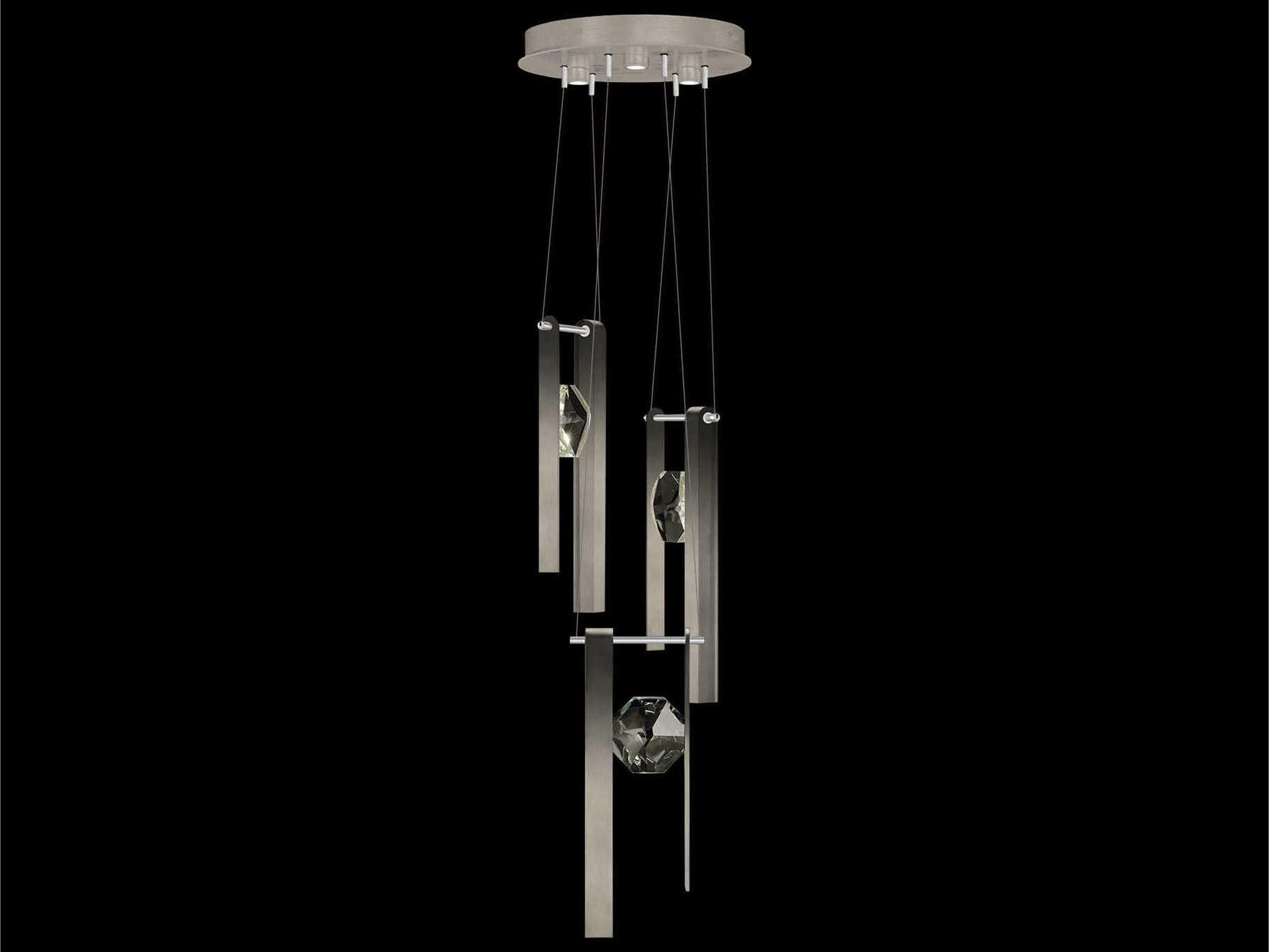 Fine Art Handcrafted Lighting Aria 6-Light Silver Geometric Pendant