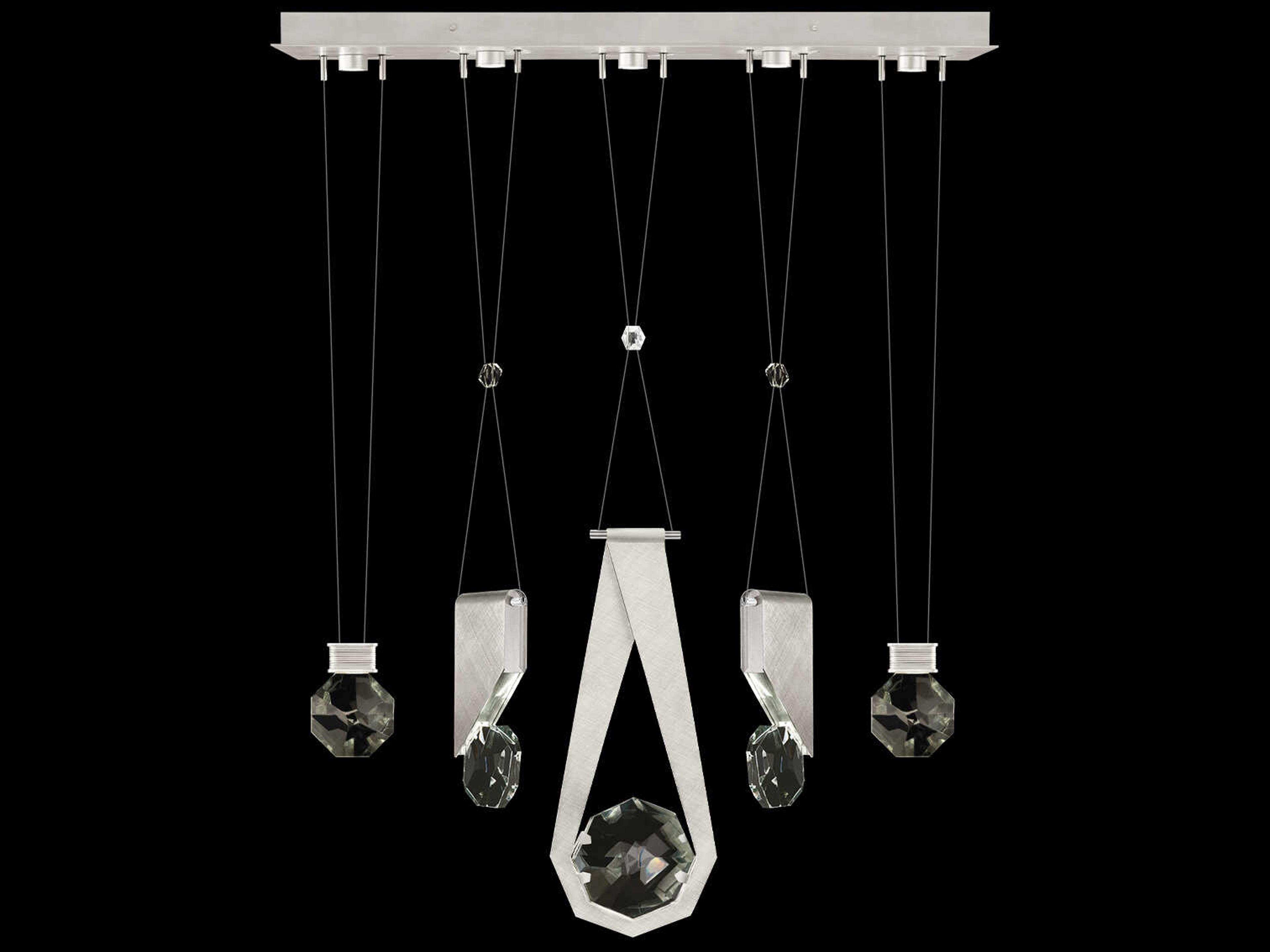 Aria 5-Light Silver Geometric Island Pendant