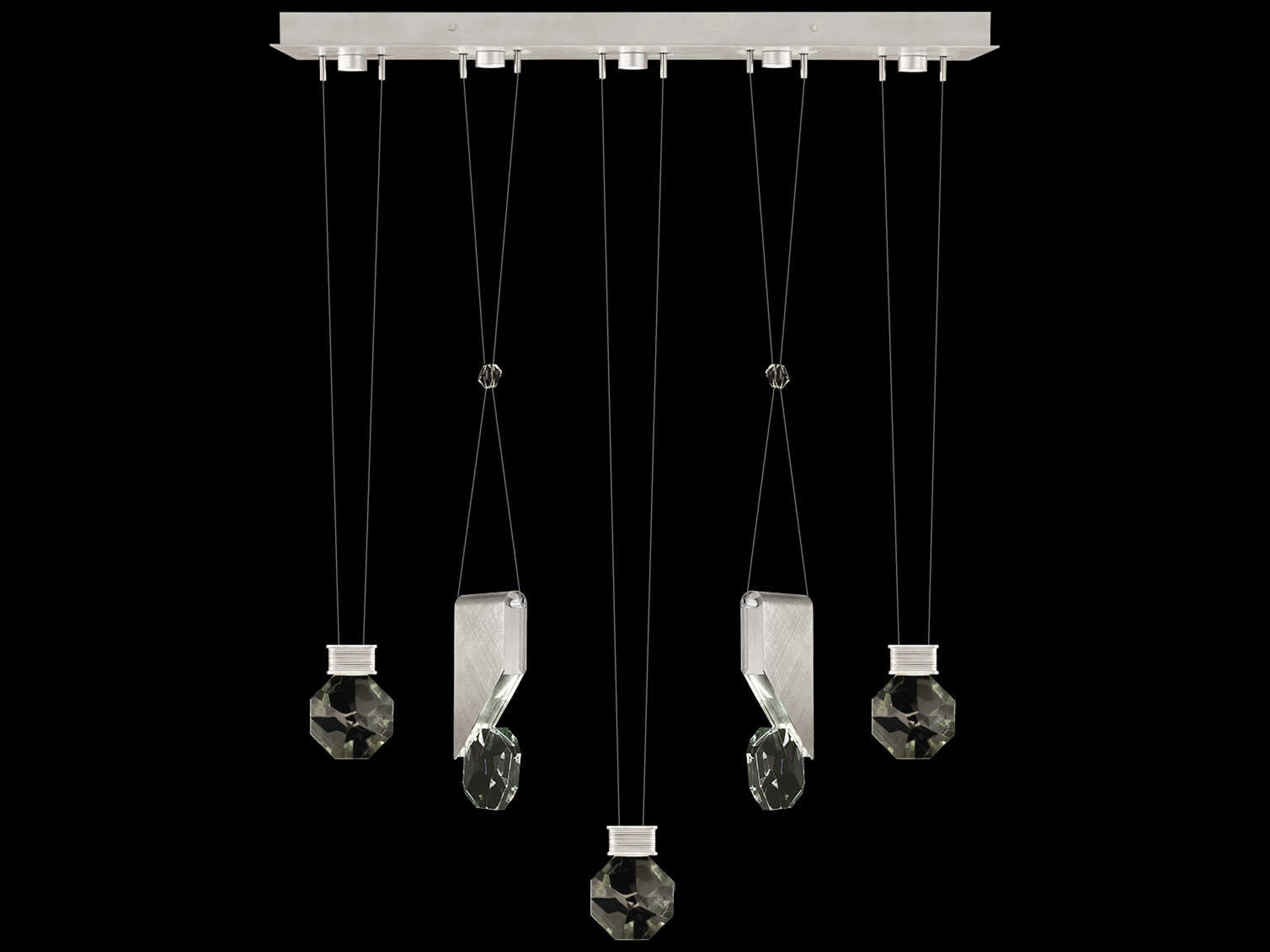 Aria 5-Light Silver Geometric Island Pendant