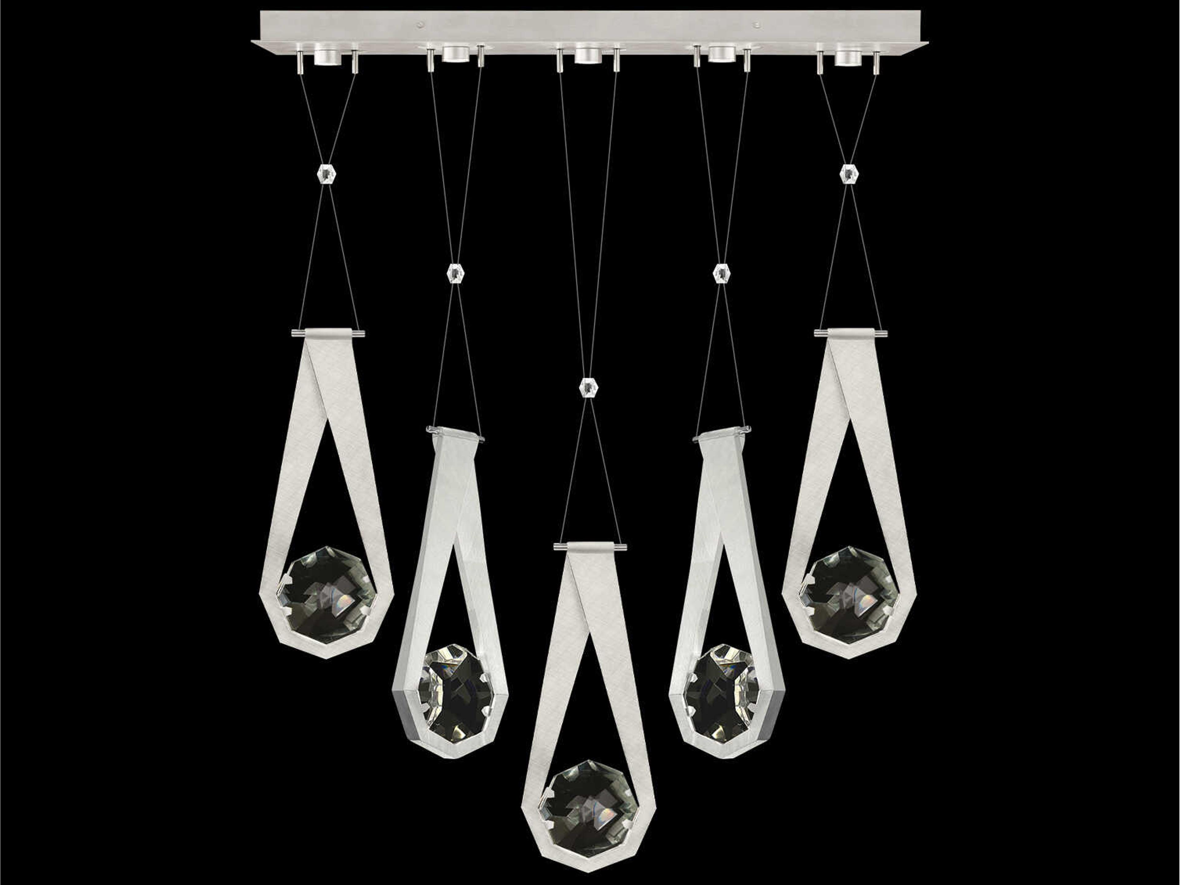 Aria 5-Light Silver Geometric Island Pendant