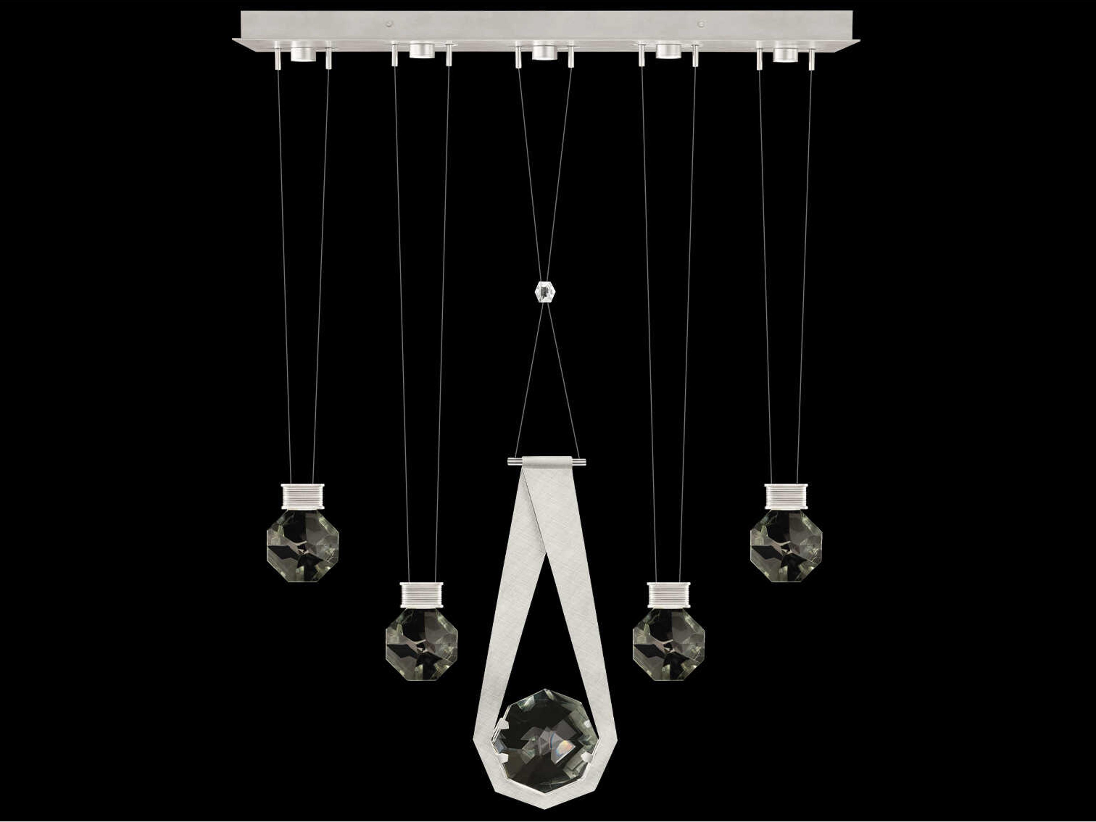 Aria 5-Light Silver Geometric Island Pendant