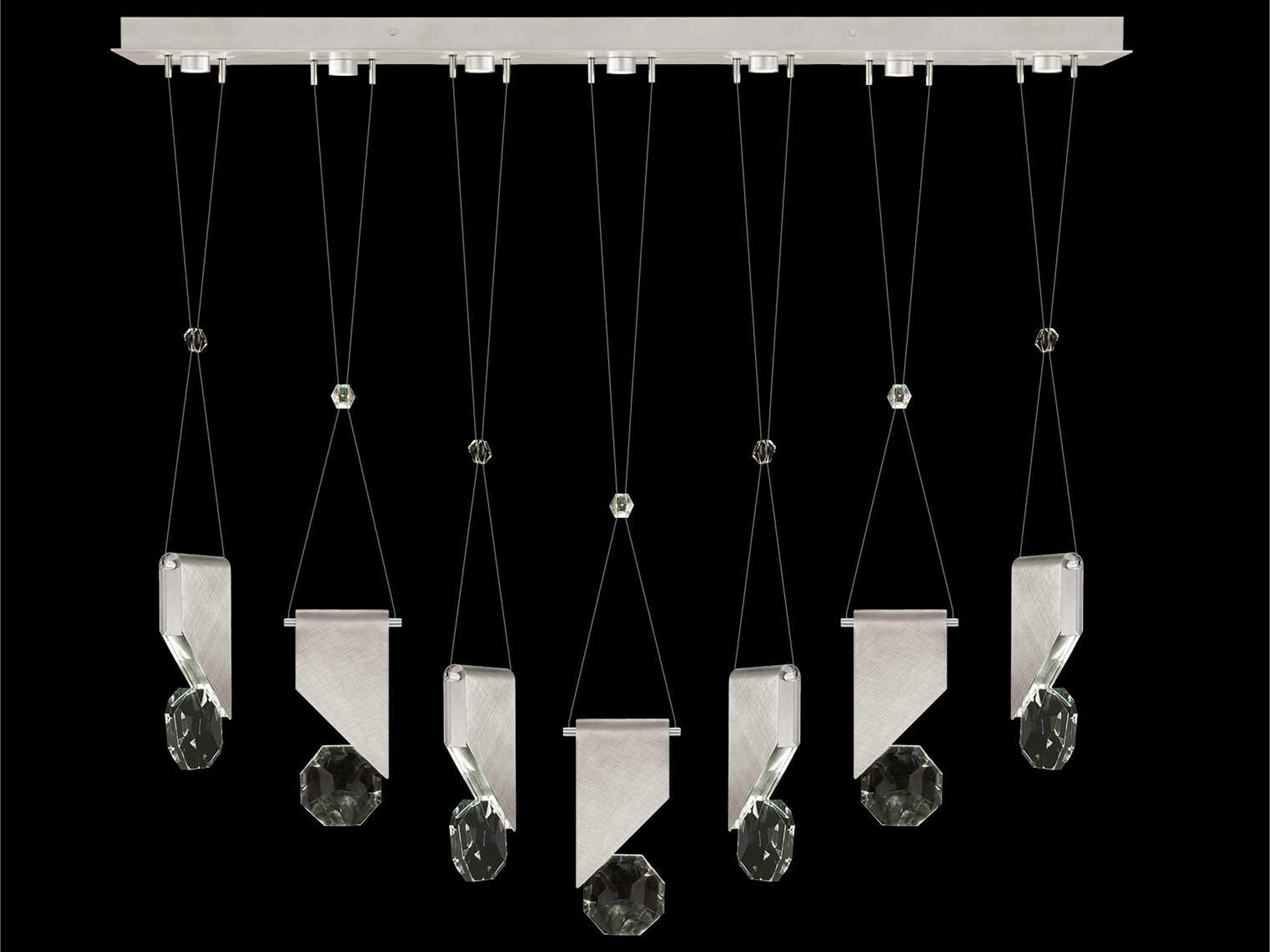 Aria 7-Light Silver Geometric Island Pendant