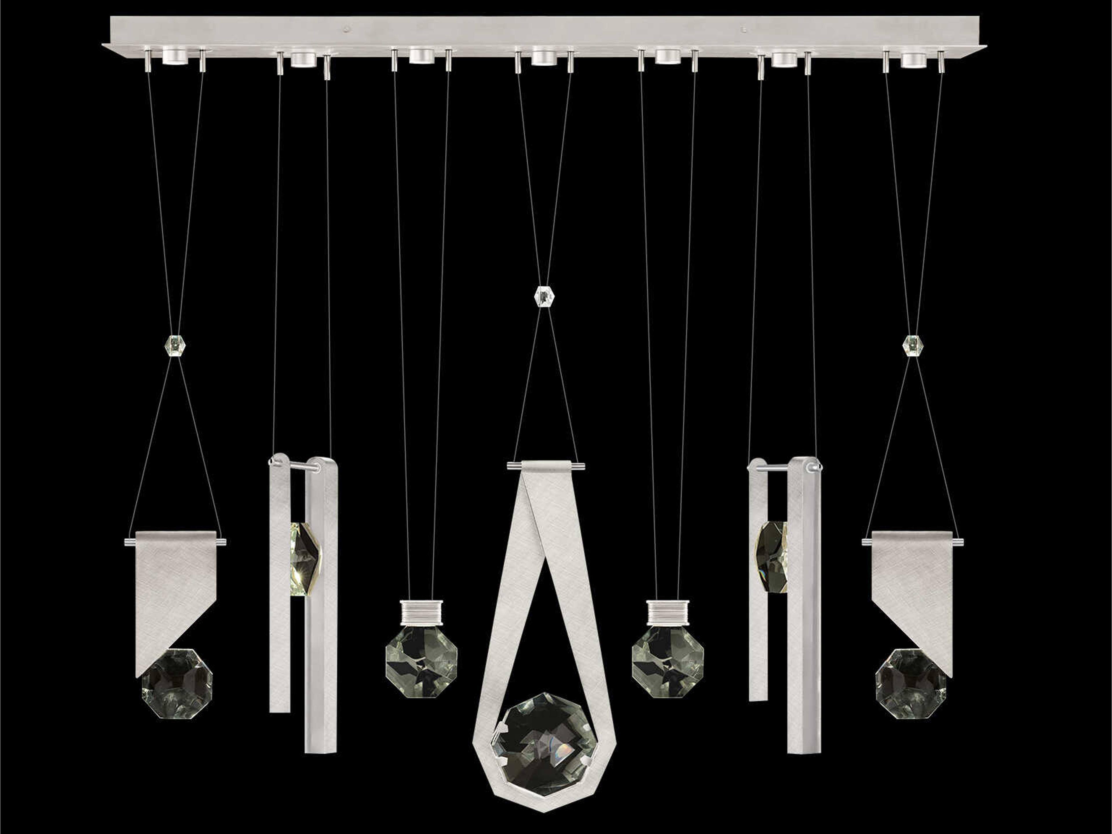 Aria 7-Light Silver Geometric Island Pendant