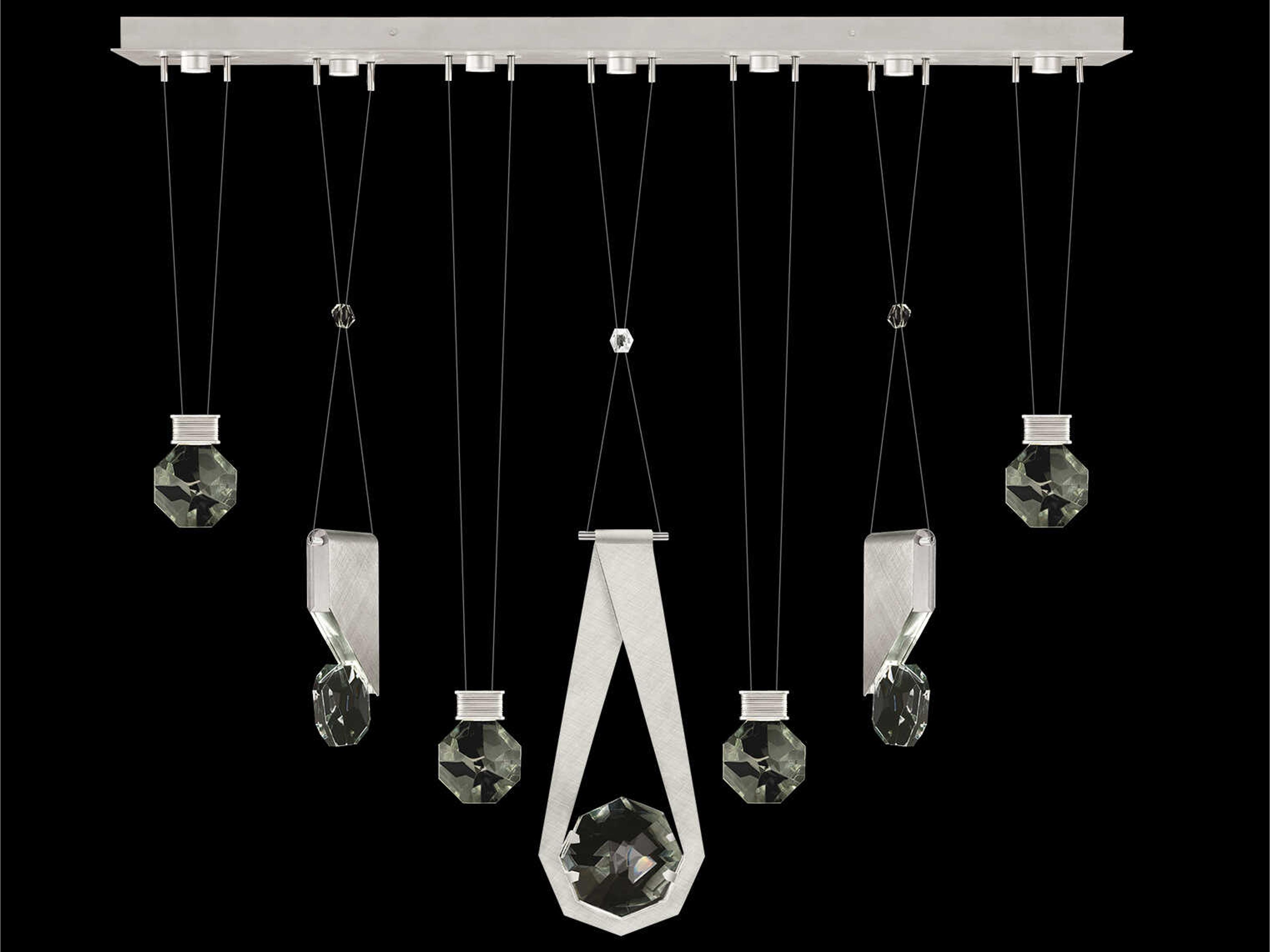 Aria 7-Light Silver Geometric Island Pendant
