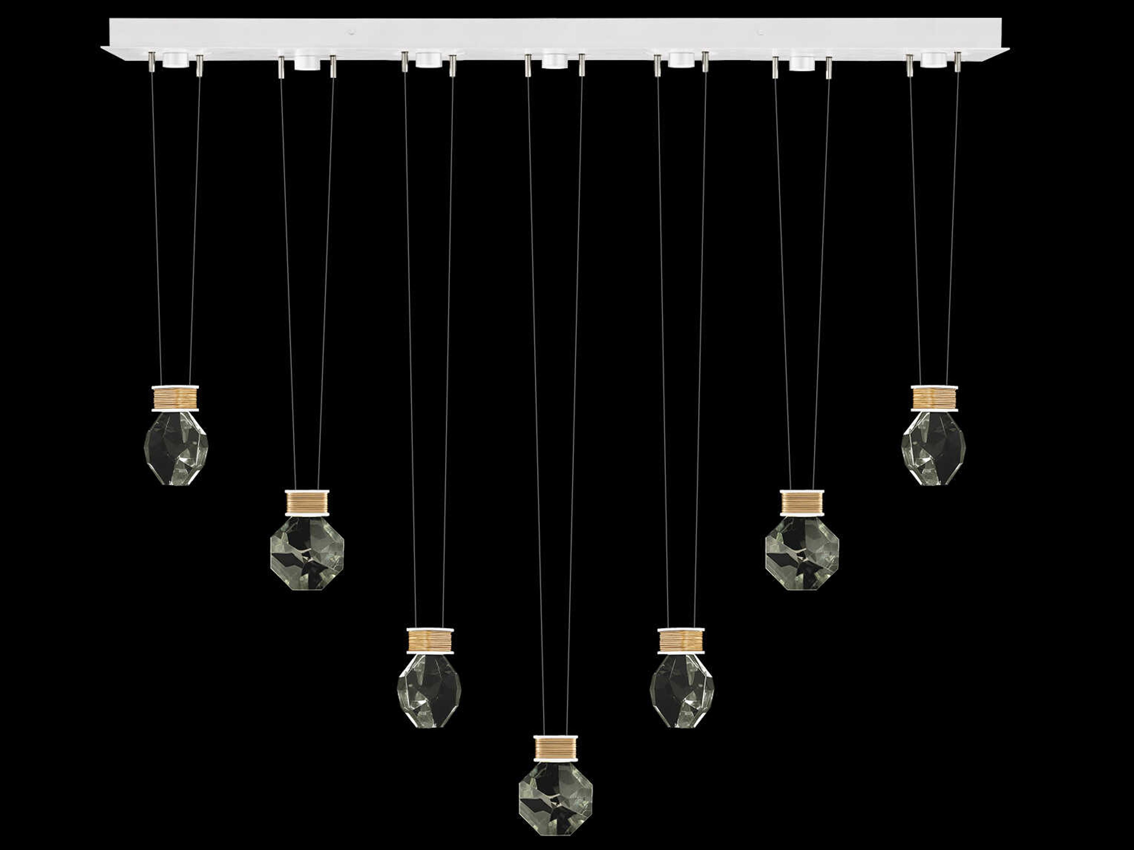 Fine Art Handcrafted Lighting Aria 7-Light Silver Geometric Island Pendant