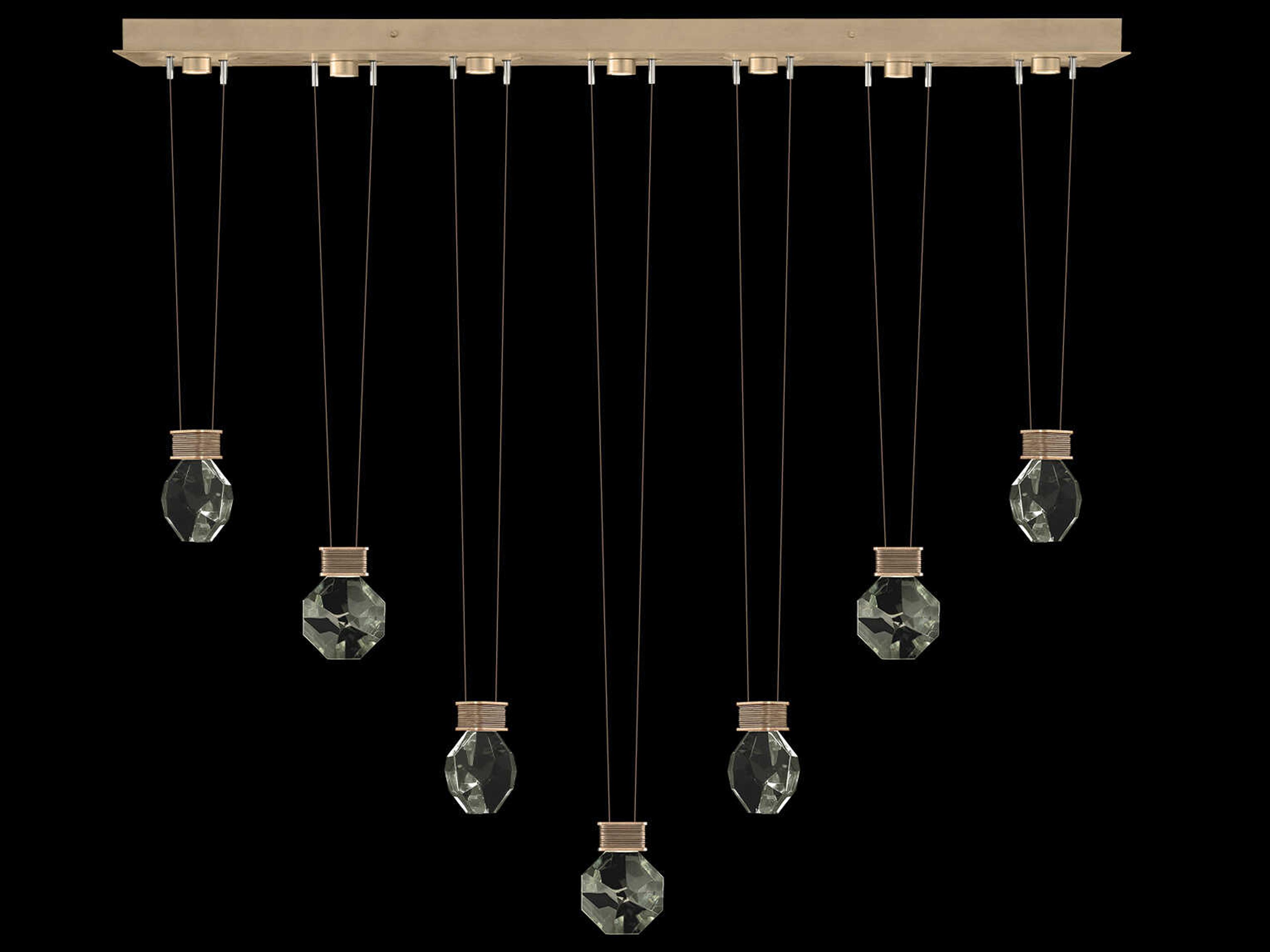 Fine Art Handcrafted Lighting Aria 7-Light Silver Geometric Island Pendant