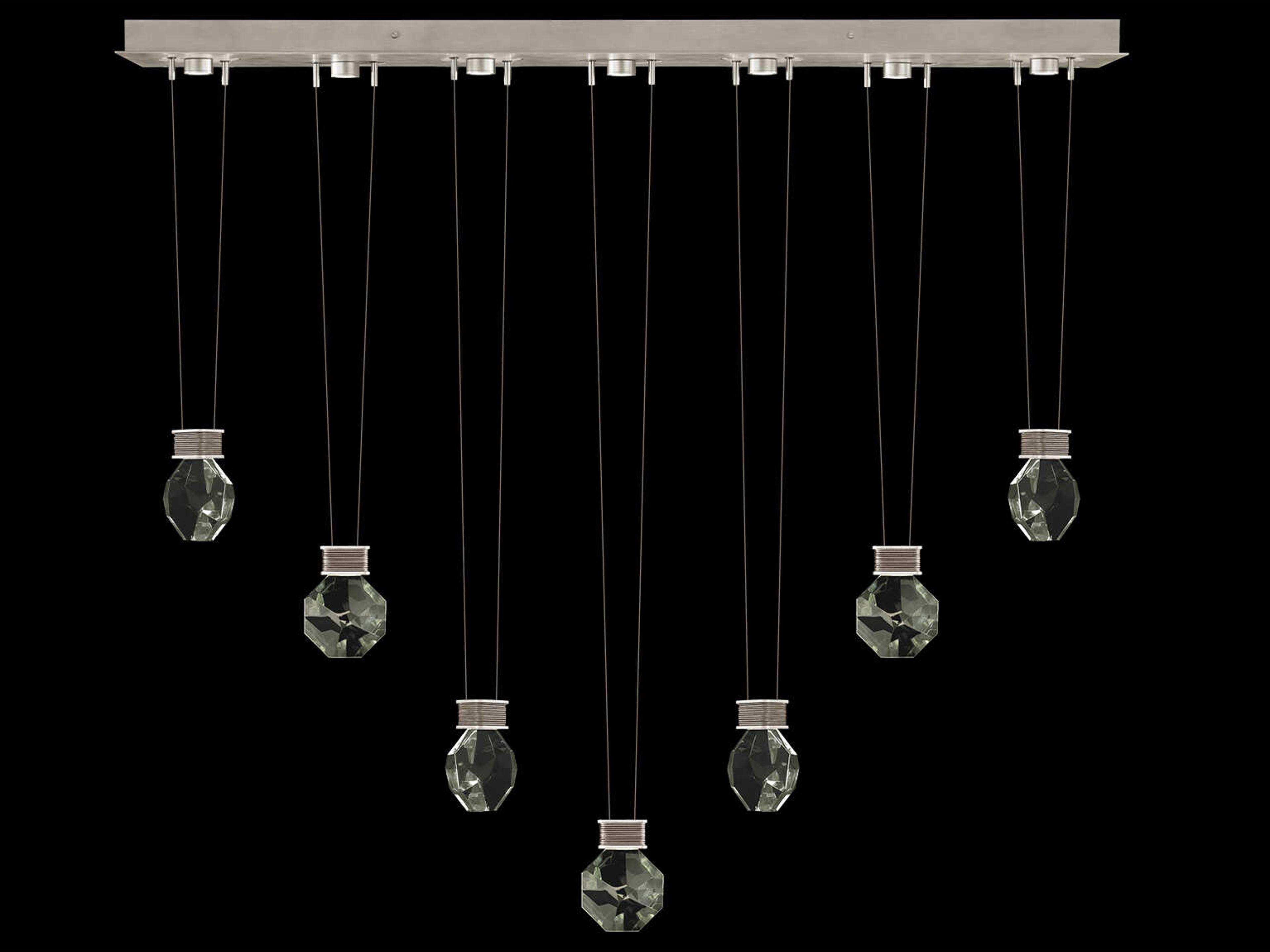 Fine Art Handcrafted Lighting Aria 7-Light Silver Geometric Island Pendant