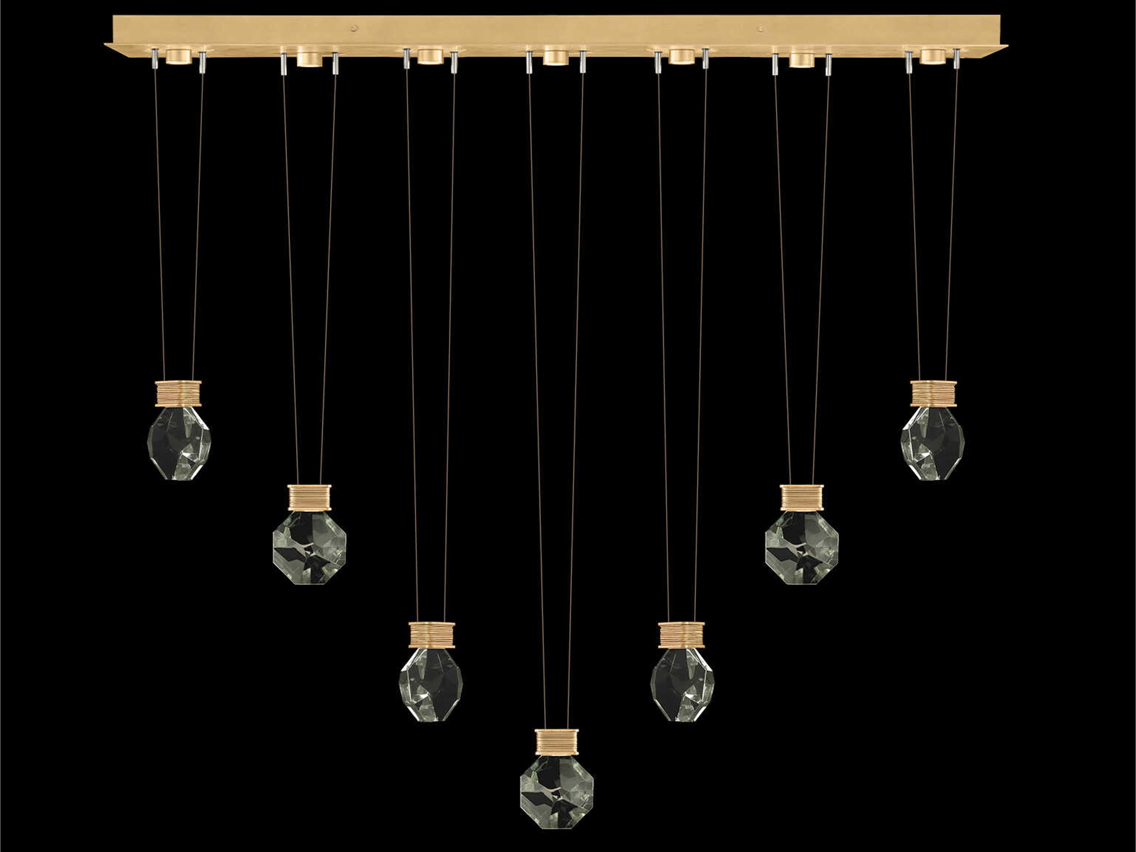 Fine Art Handcrafted Lighting Aria 7-Light Silver Geometric Island Pendant