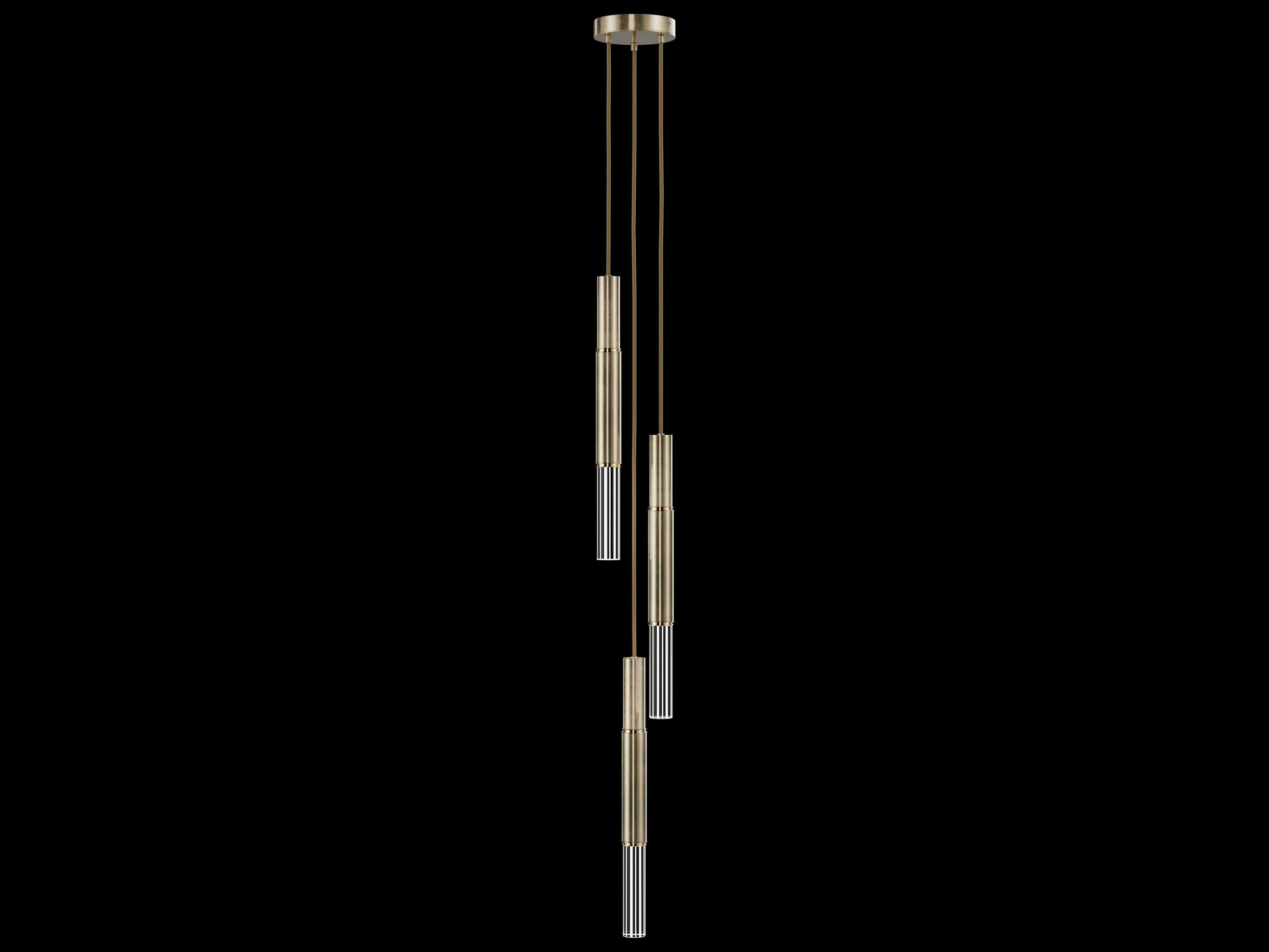 Antonia 3-Light Soft Gold Leaf Linear Mini Pendant