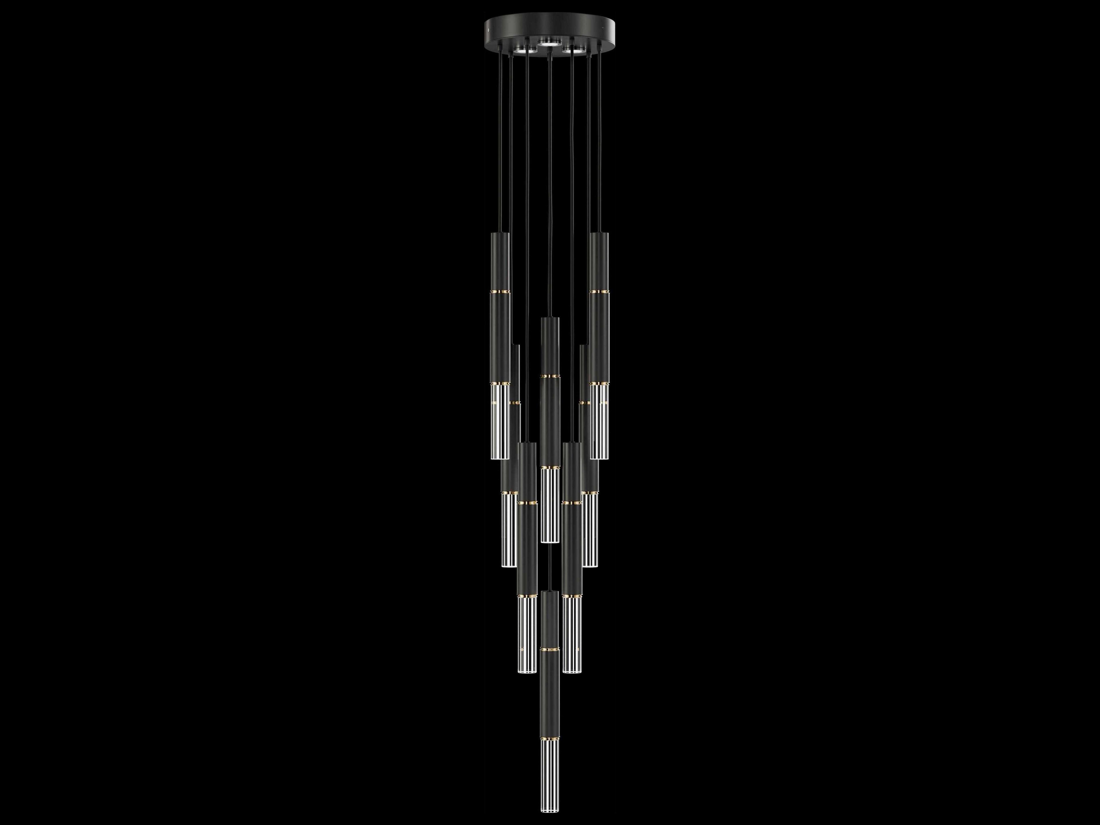 Antonia 8-Light 3-Light Black Linear Pendant