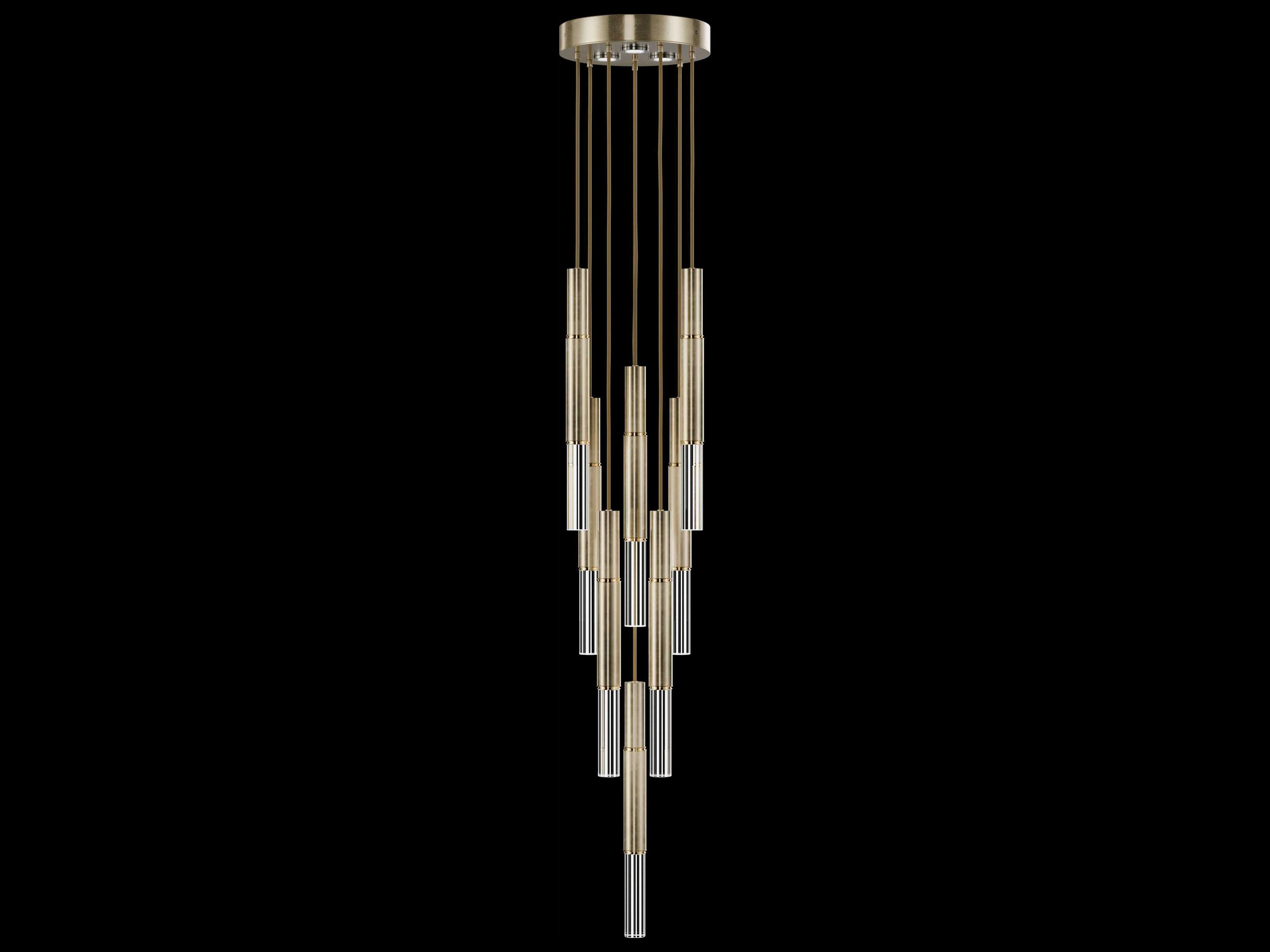 Antonia 8-Light 3-Light Soft Gold Leaf Linear Pendant