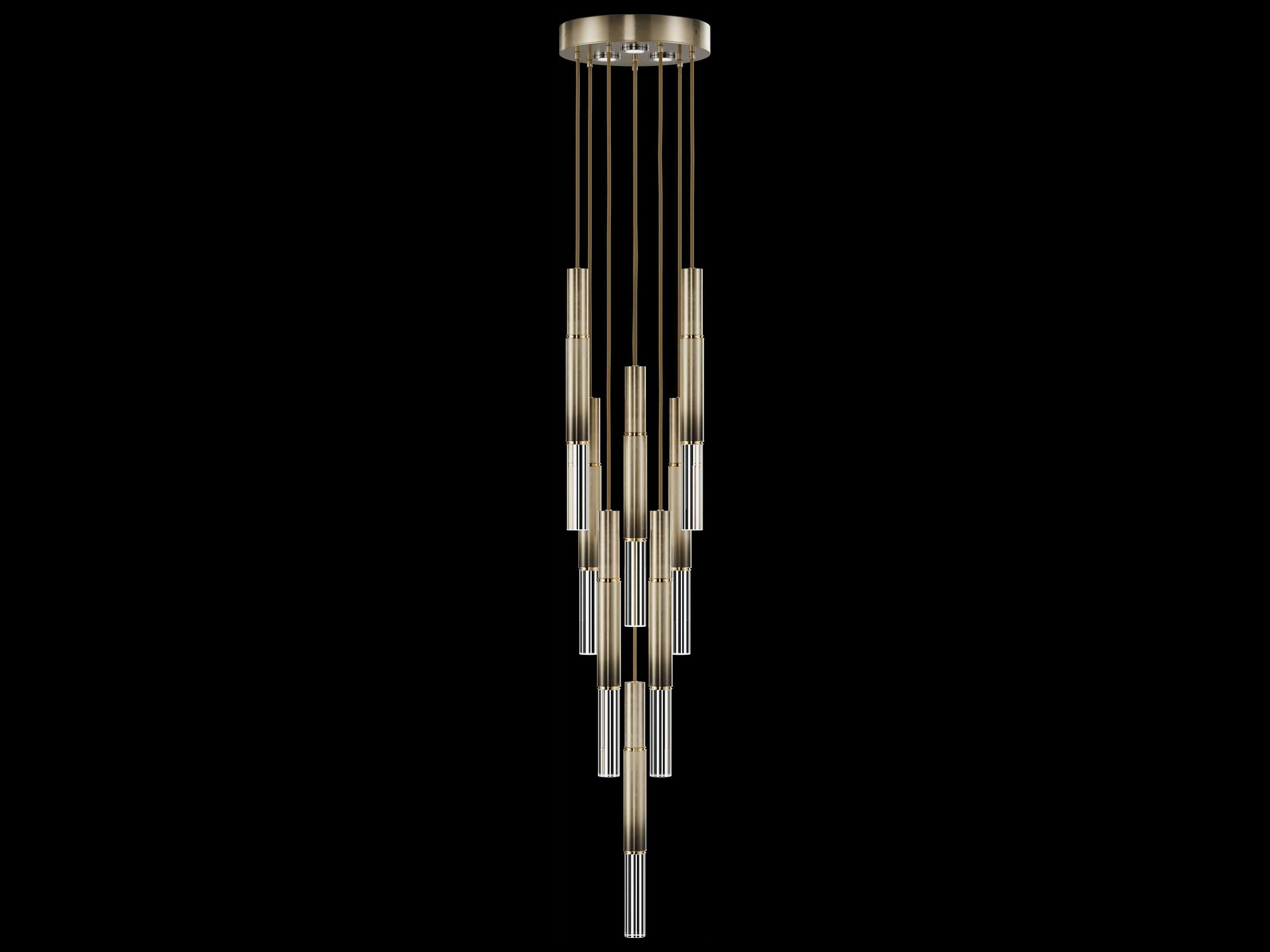 Antonia 8-Light 3-Light Ombre Bronze Linear Pendant