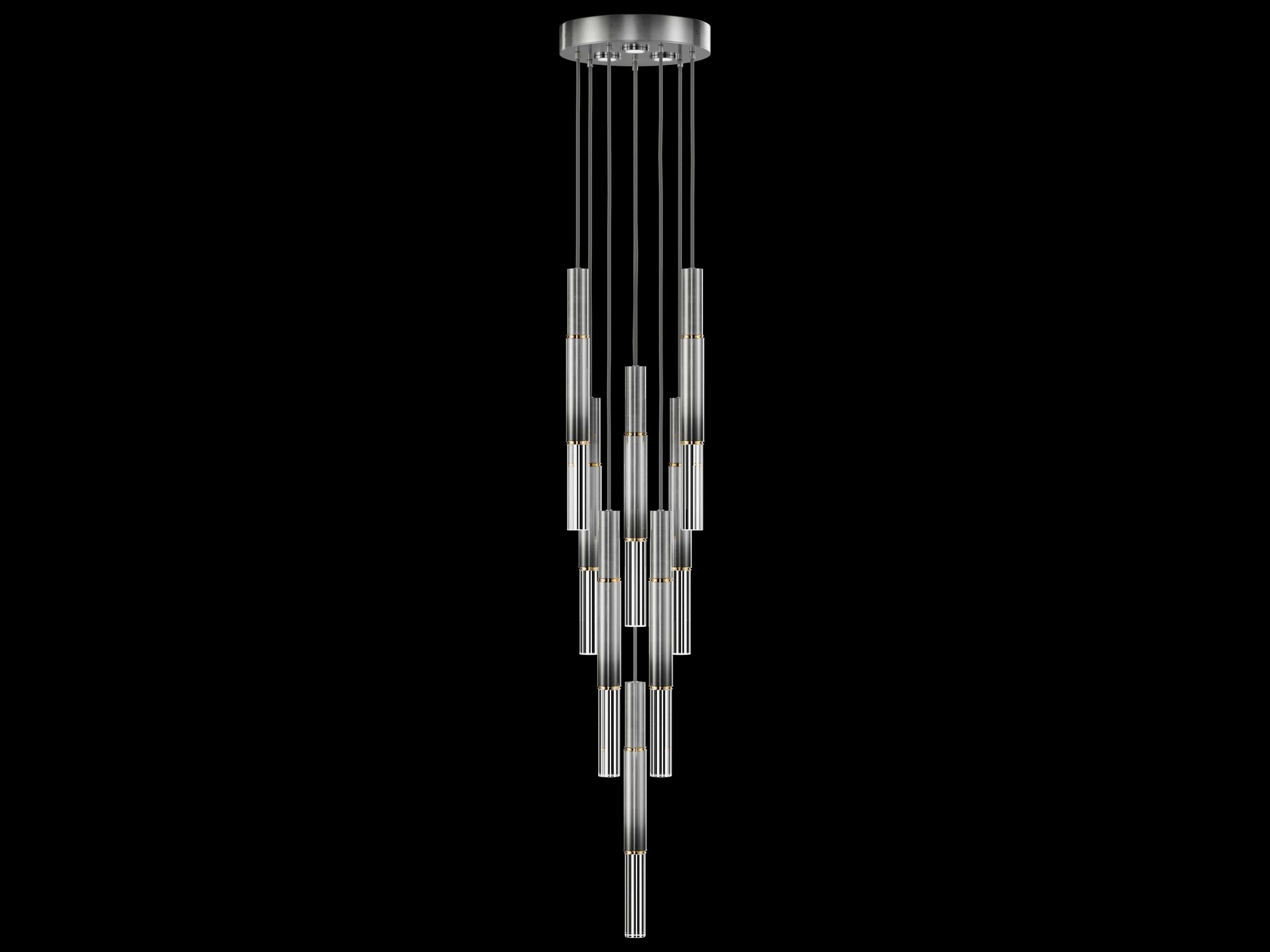 Antonia 8-Light 3-Light Ombre Silver Linear Pendant