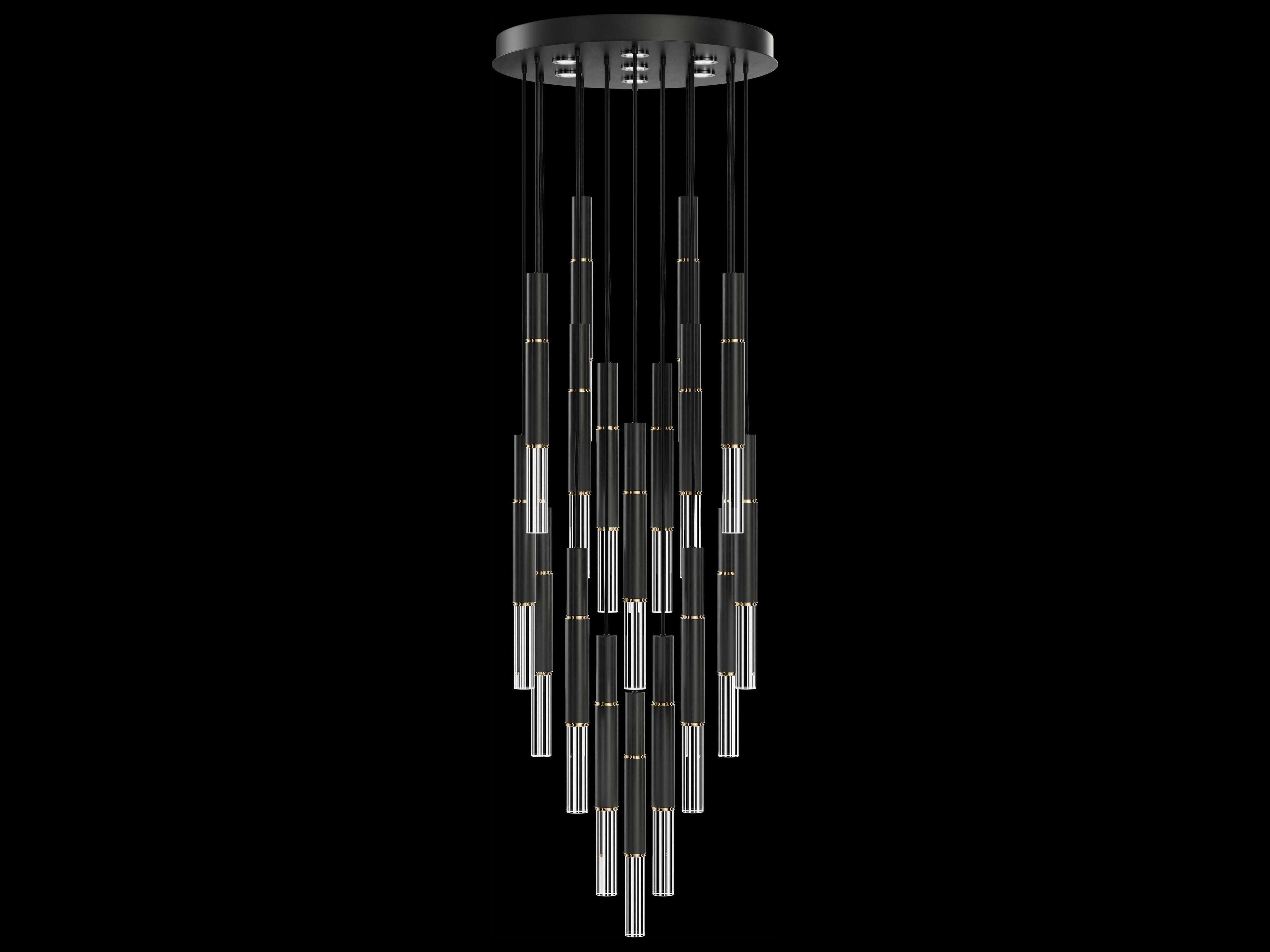 Antonia 18-Light 7-Light Black Linear Pendant
