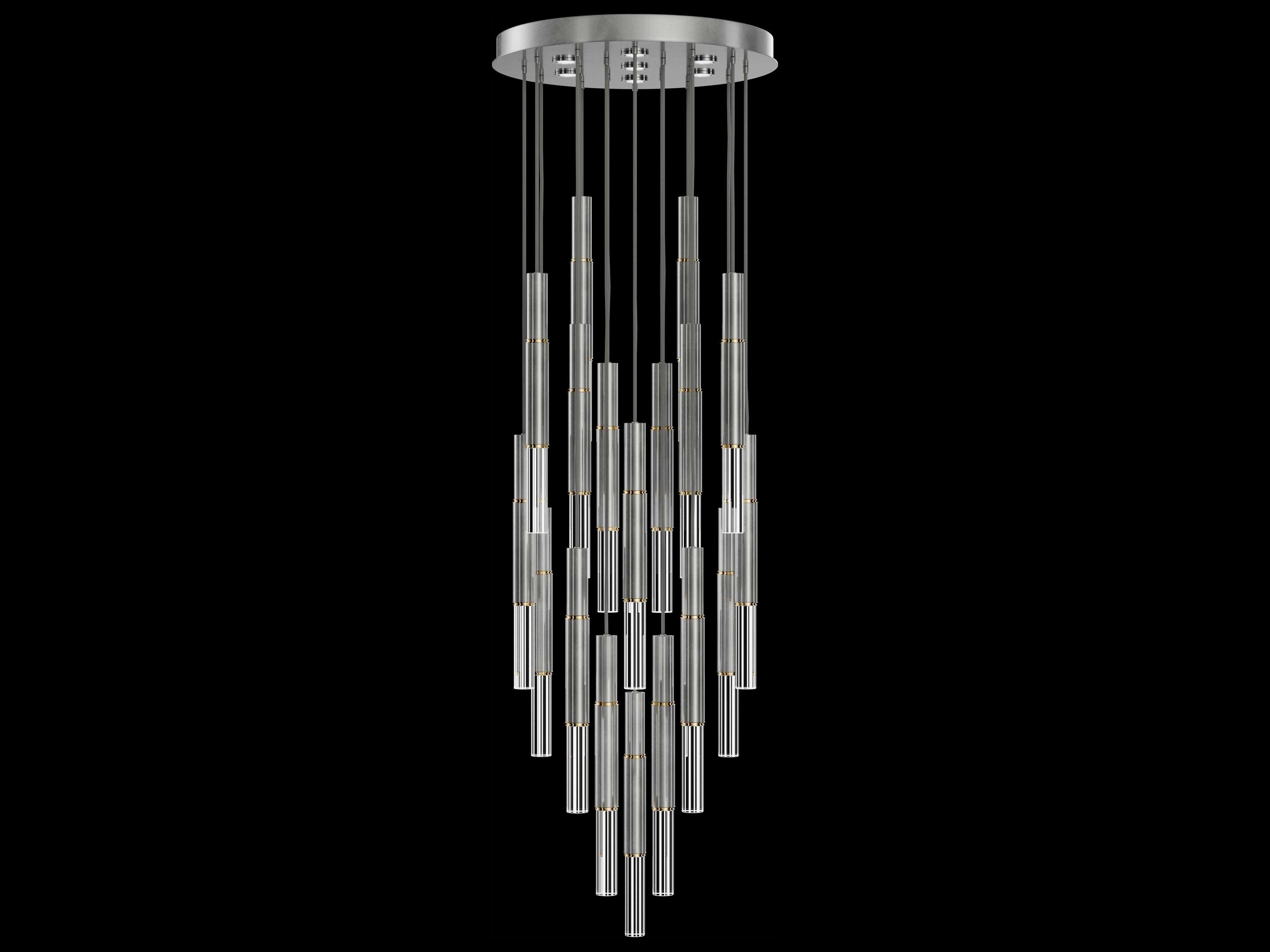 Antonia 18-Light 7-Light Silver Leaf Linear Pendant