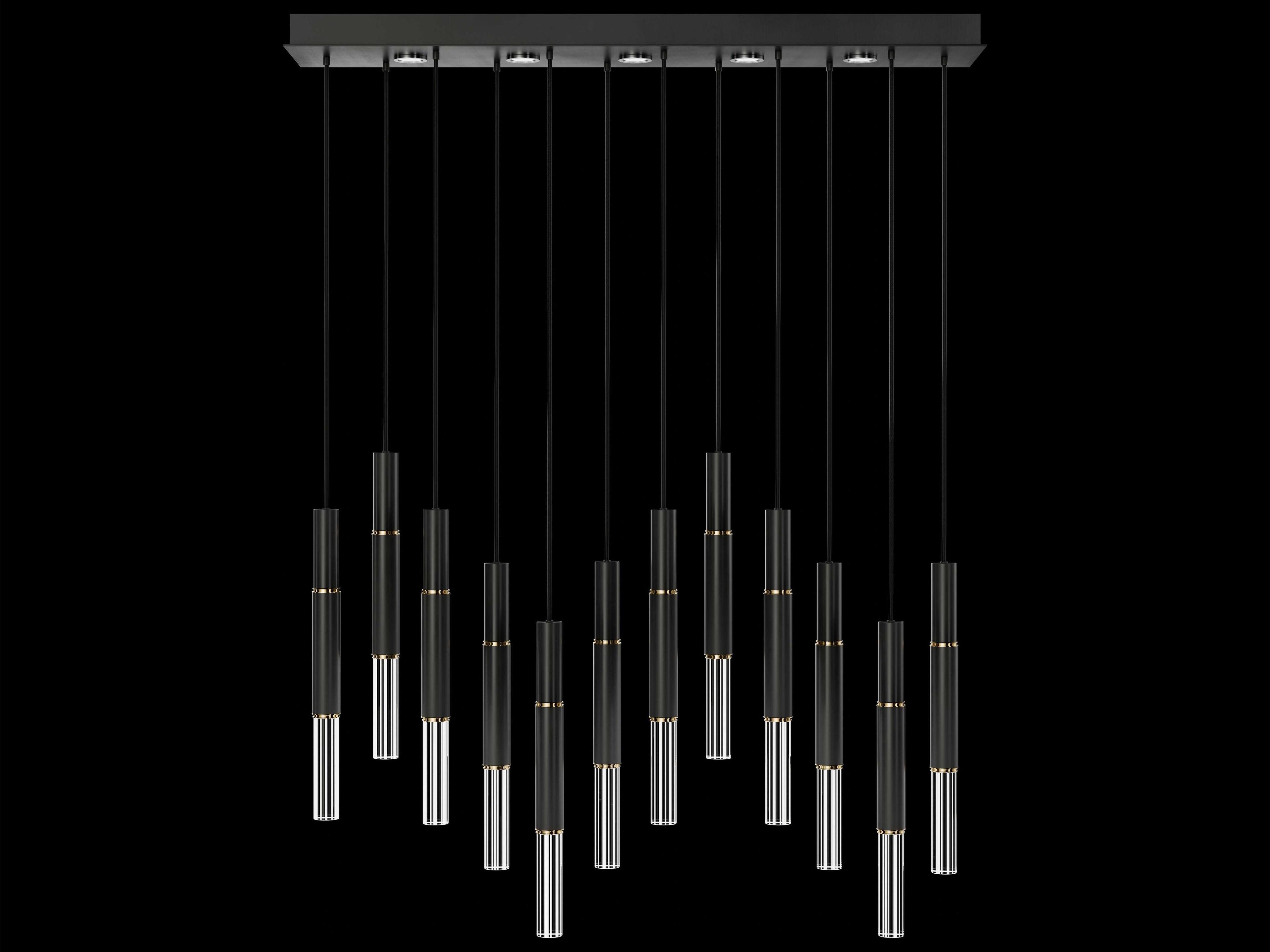 Antonia 12-Light 5-Light Black Linear Island Pendant