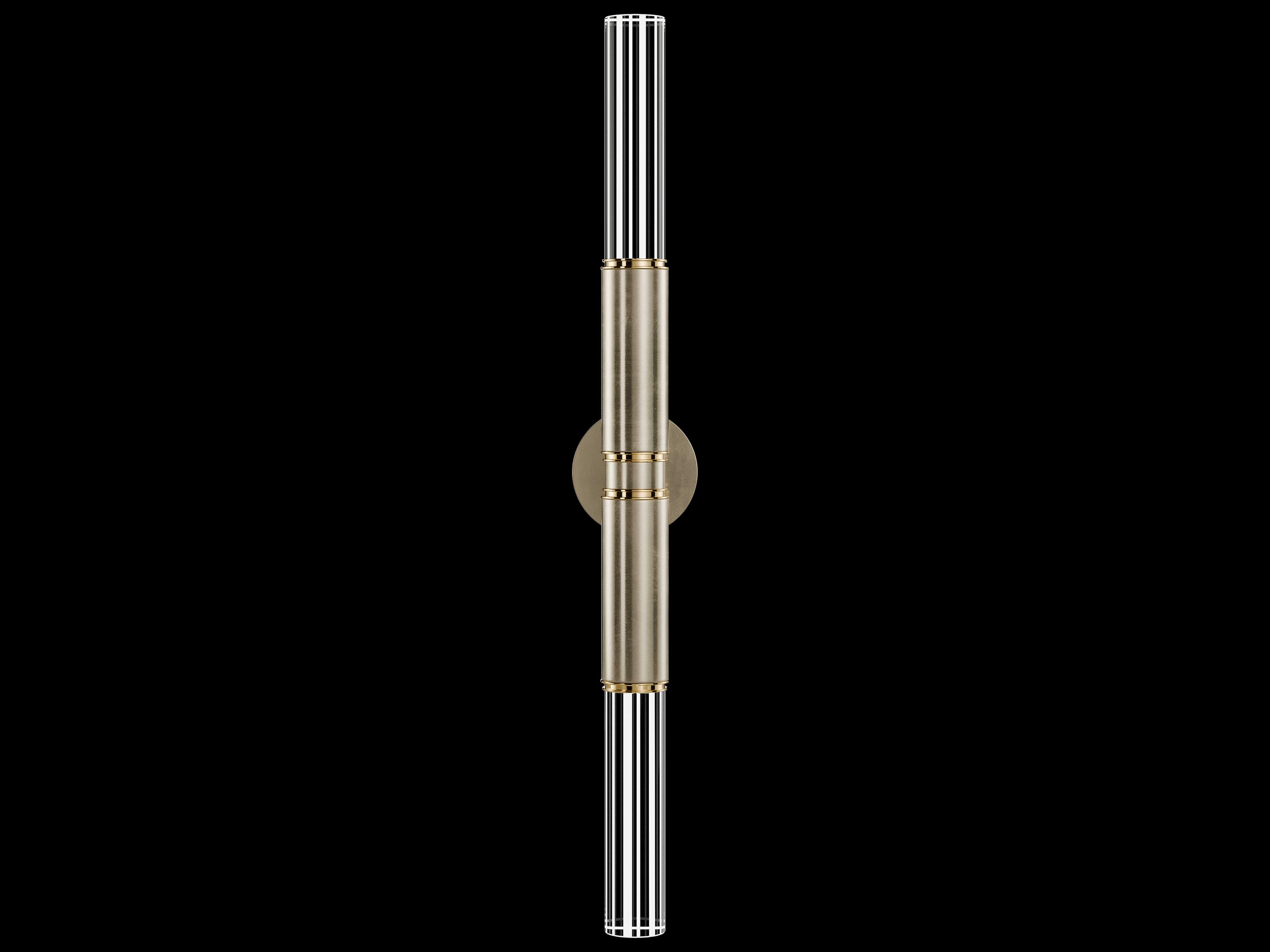 Antonia 2-Light Soft Gold Leaf Silver Wall Sconce