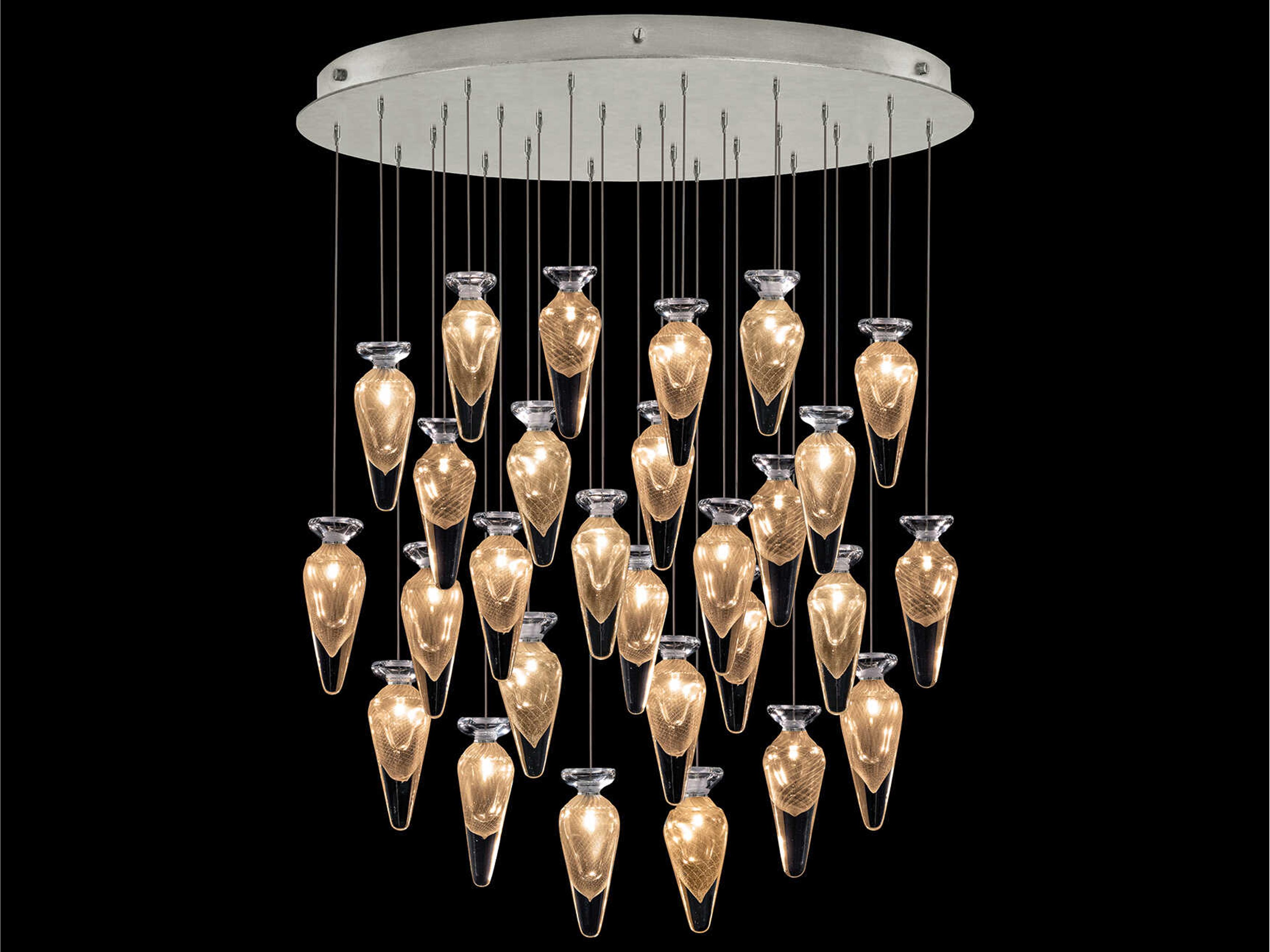 Fine Art Handcrafted Lighting Essence 28-Light Silver Pendant