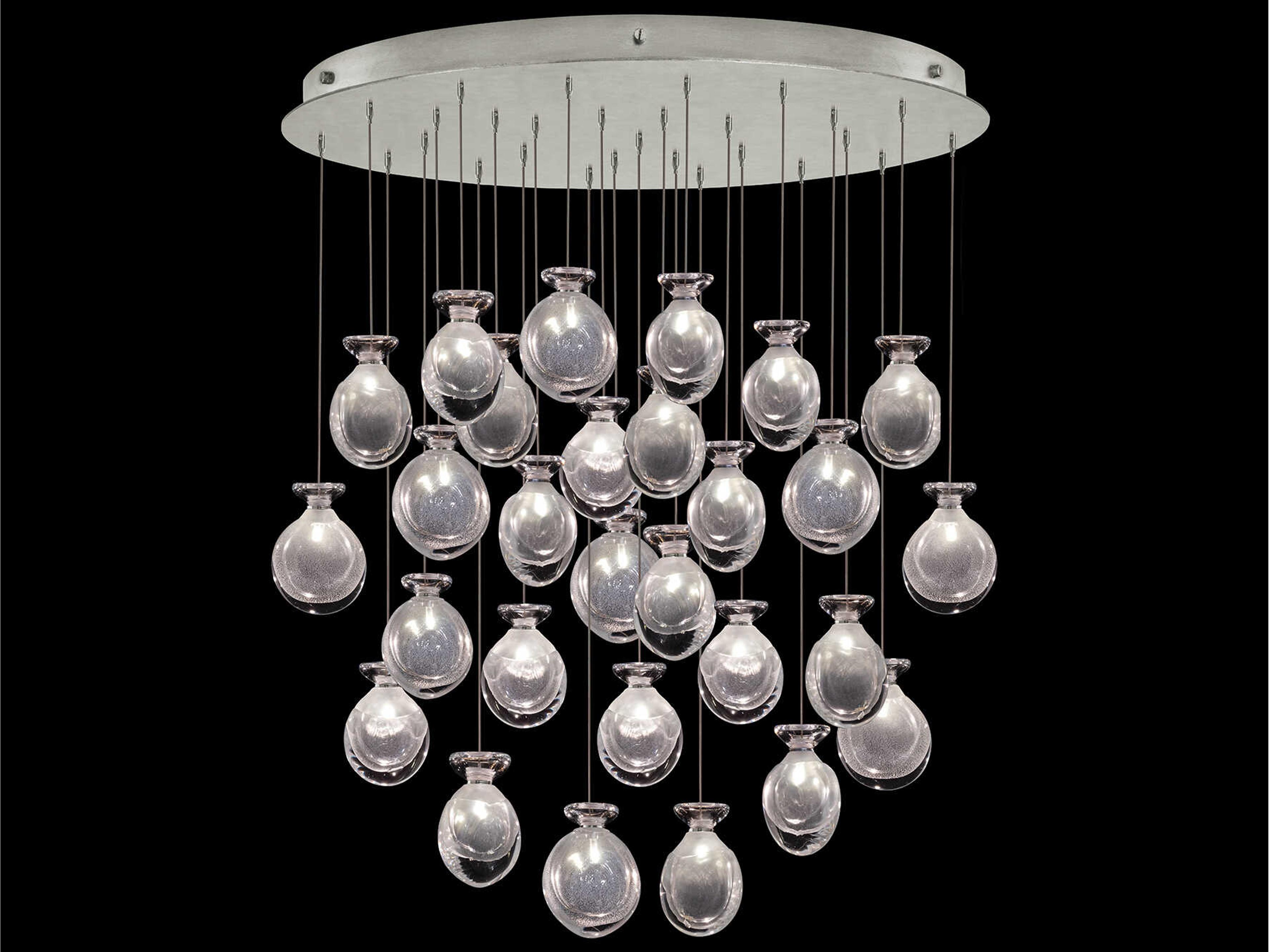 Fine Art Handcrafted Lighting Essence 28-Light Silver Pendant