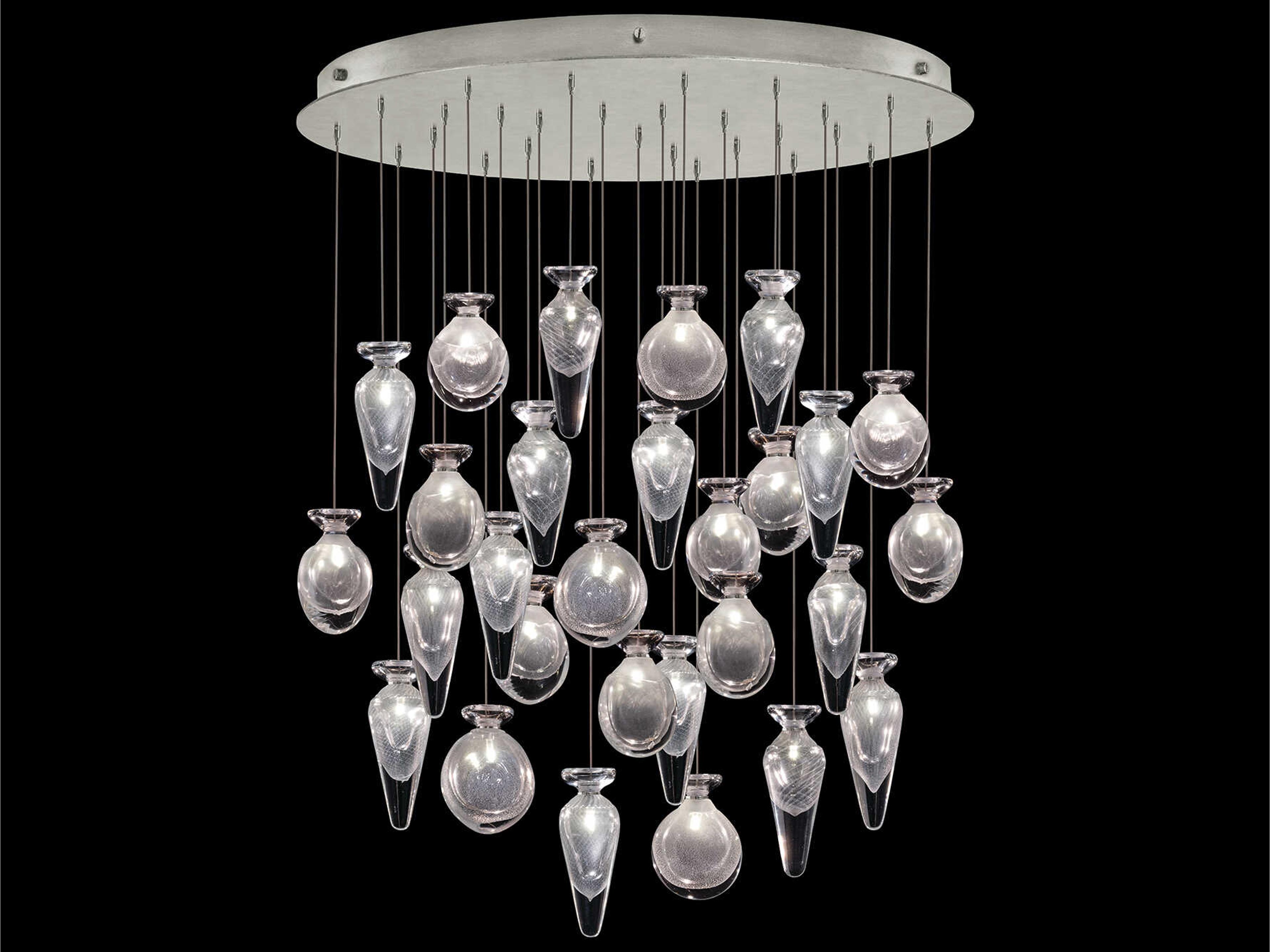 Fine Art Handcrafted Lighting Essence 28-Light Silver Pendant