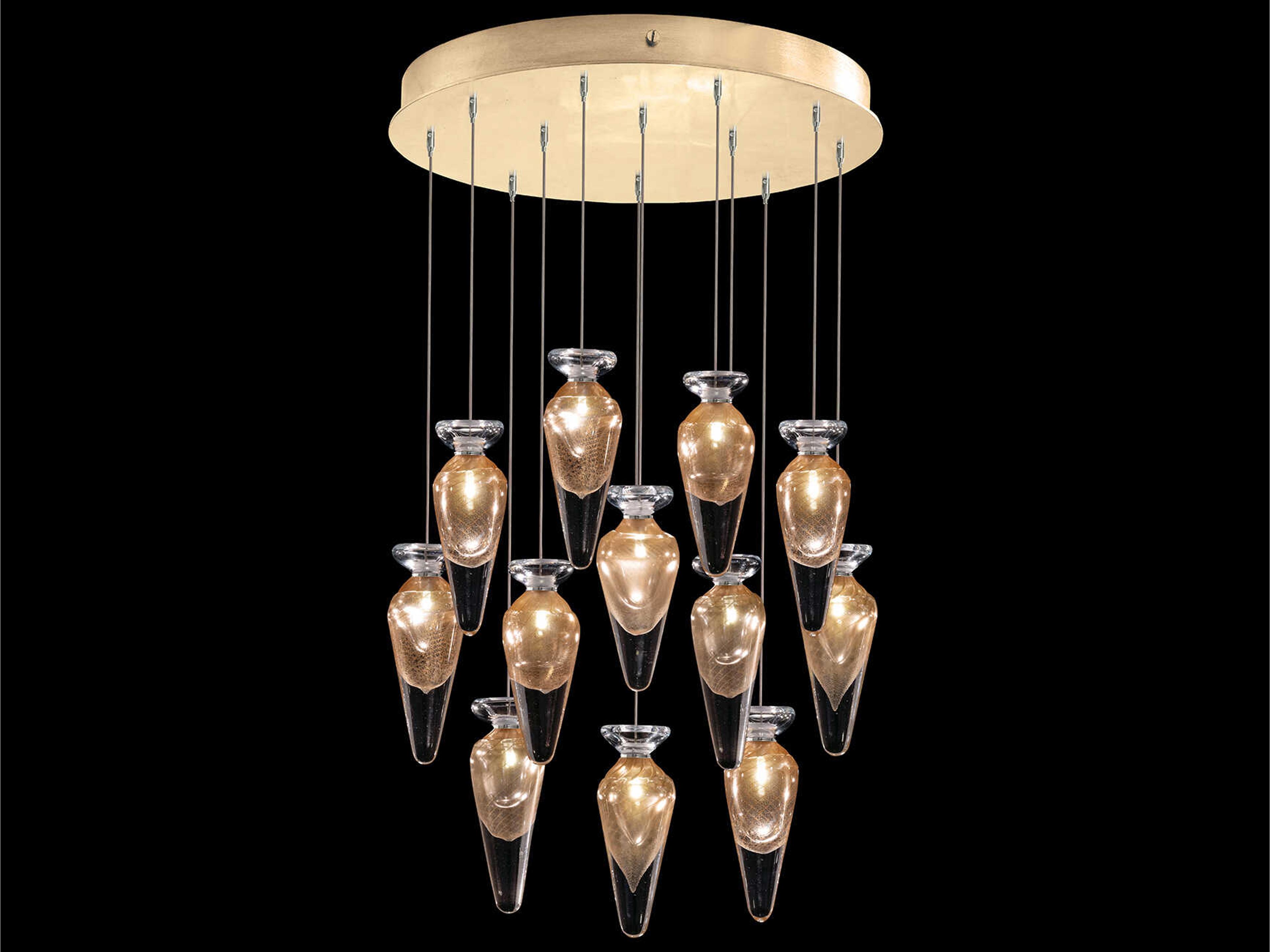 Fine Art Handcrafted Lighting Essence 12-Light Gold Pendant