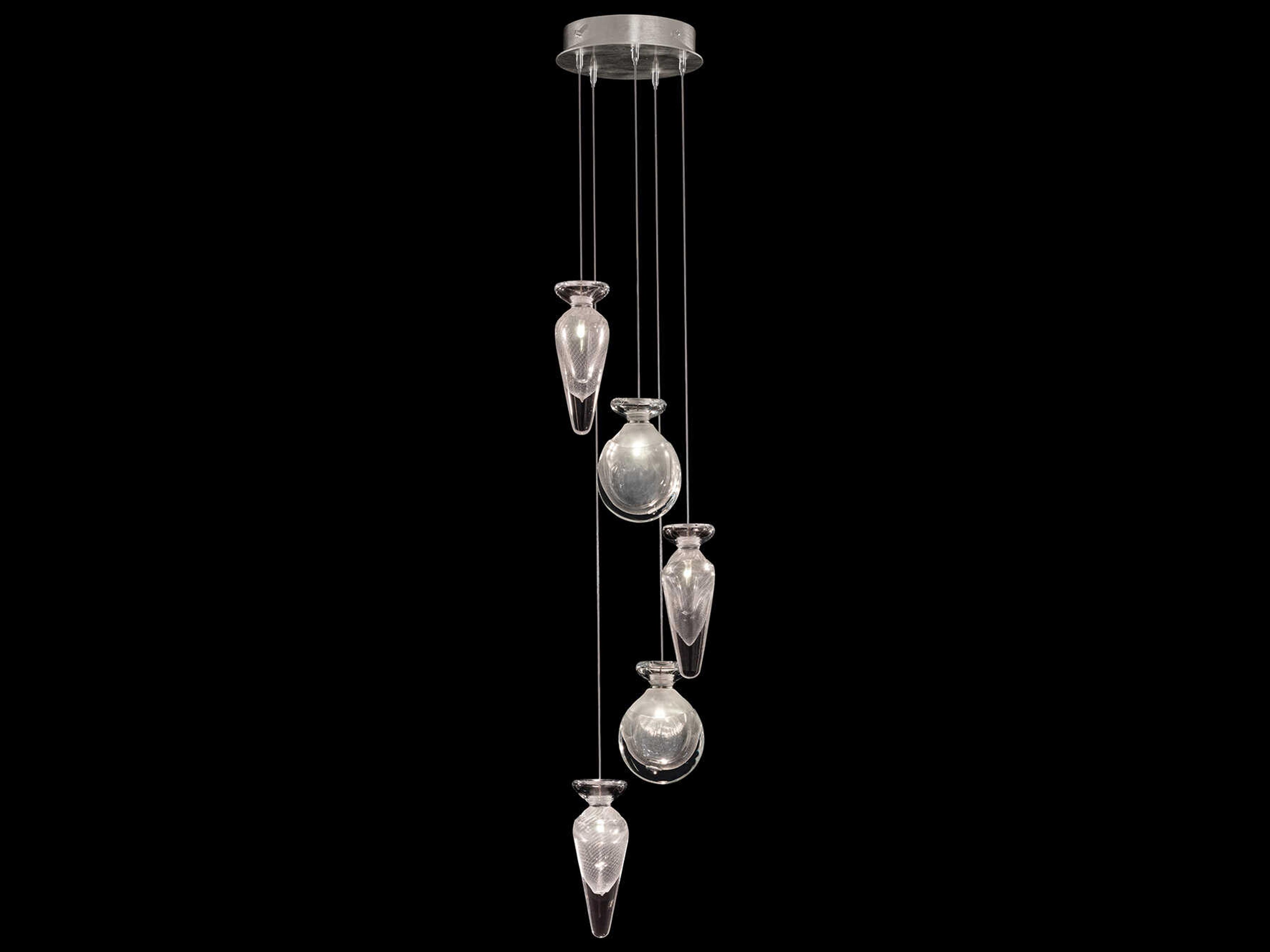 Fine Art Handcrafted Lighting Essence 5-Light Silver Mini Pendant