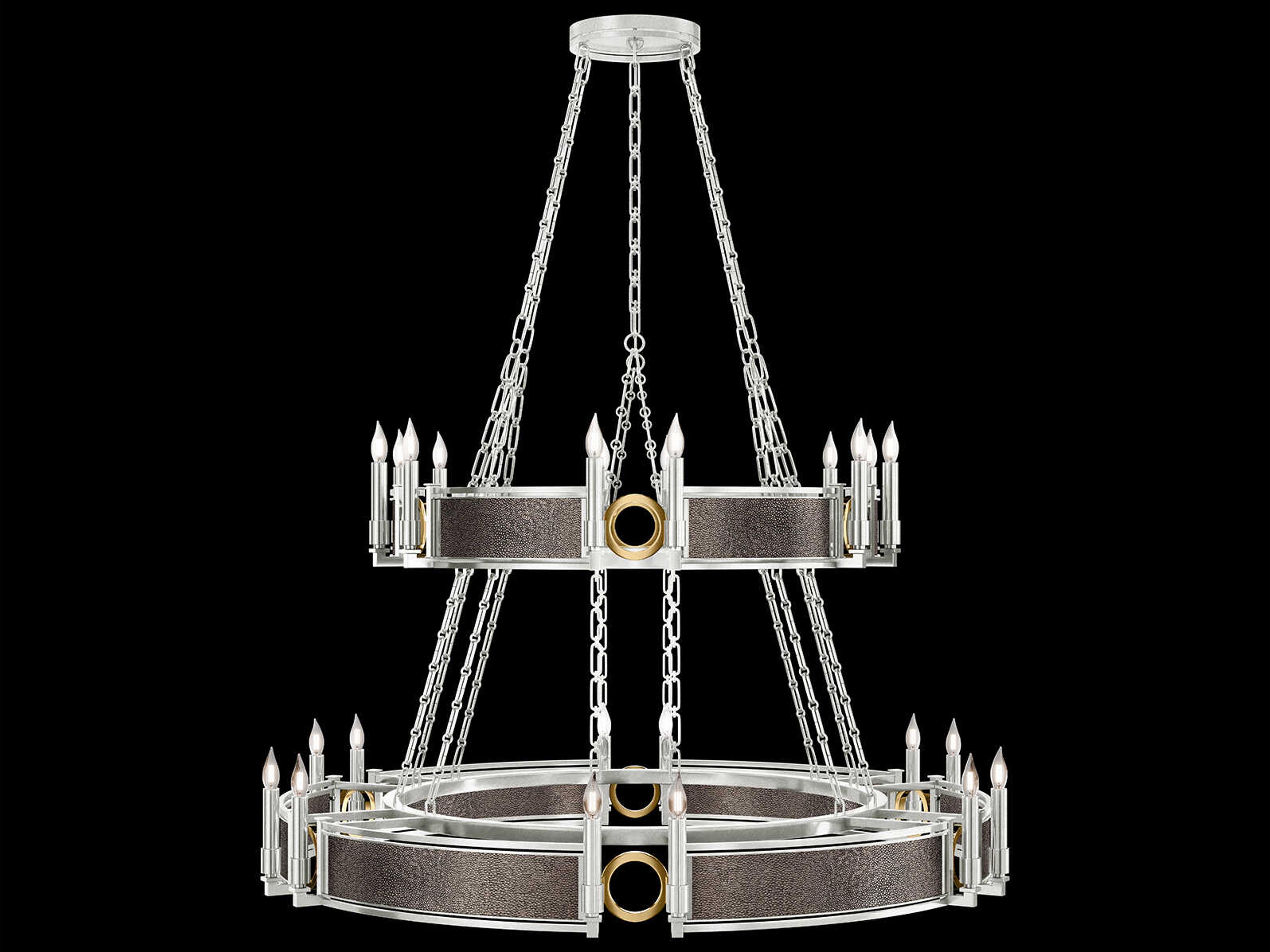 Mirage 24-Light Silver Leaf Traditional Candelabra Tiered Chandelier