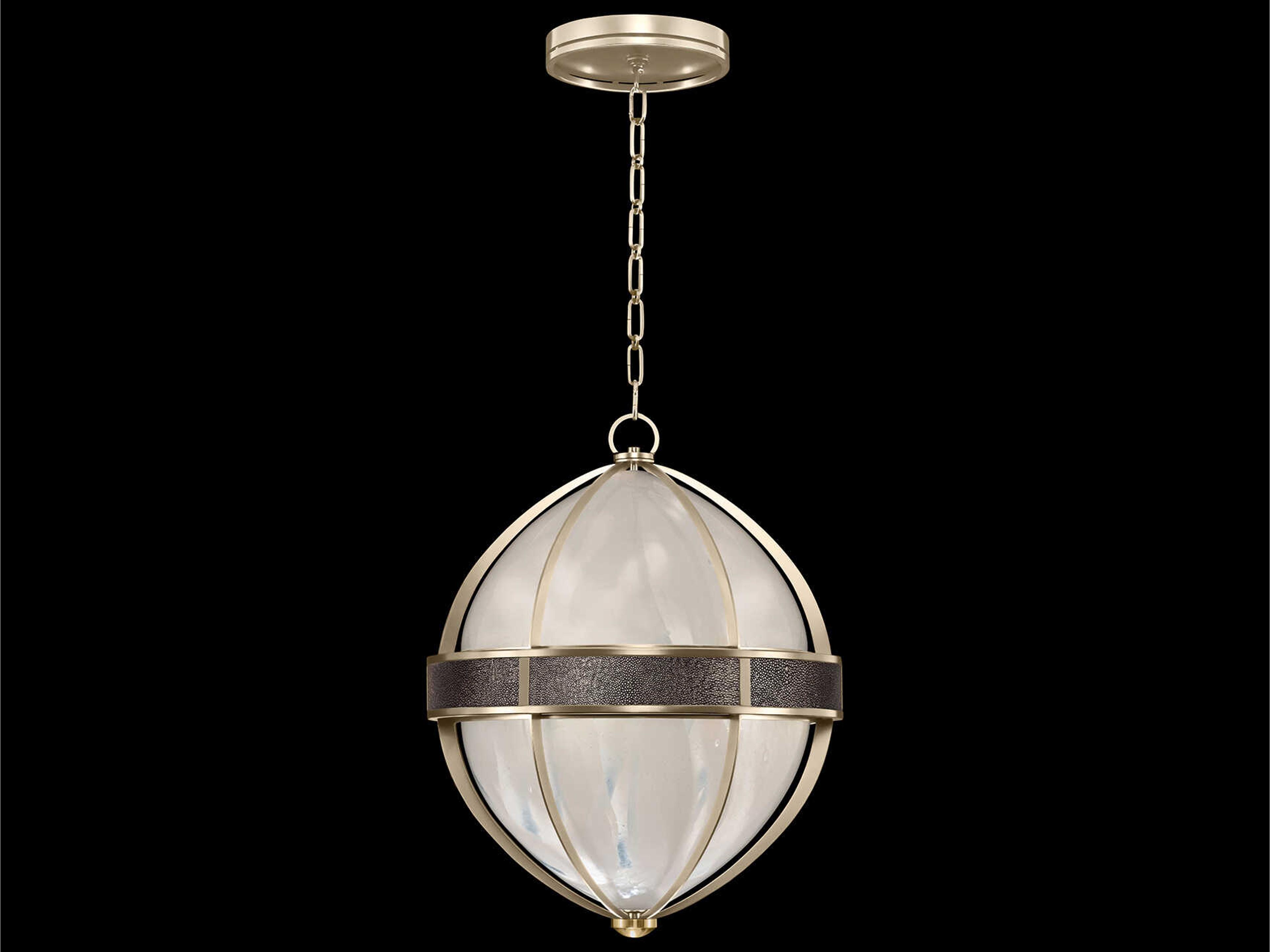 Mirage 3-Light Champagne Silver Traditional Round Pendant