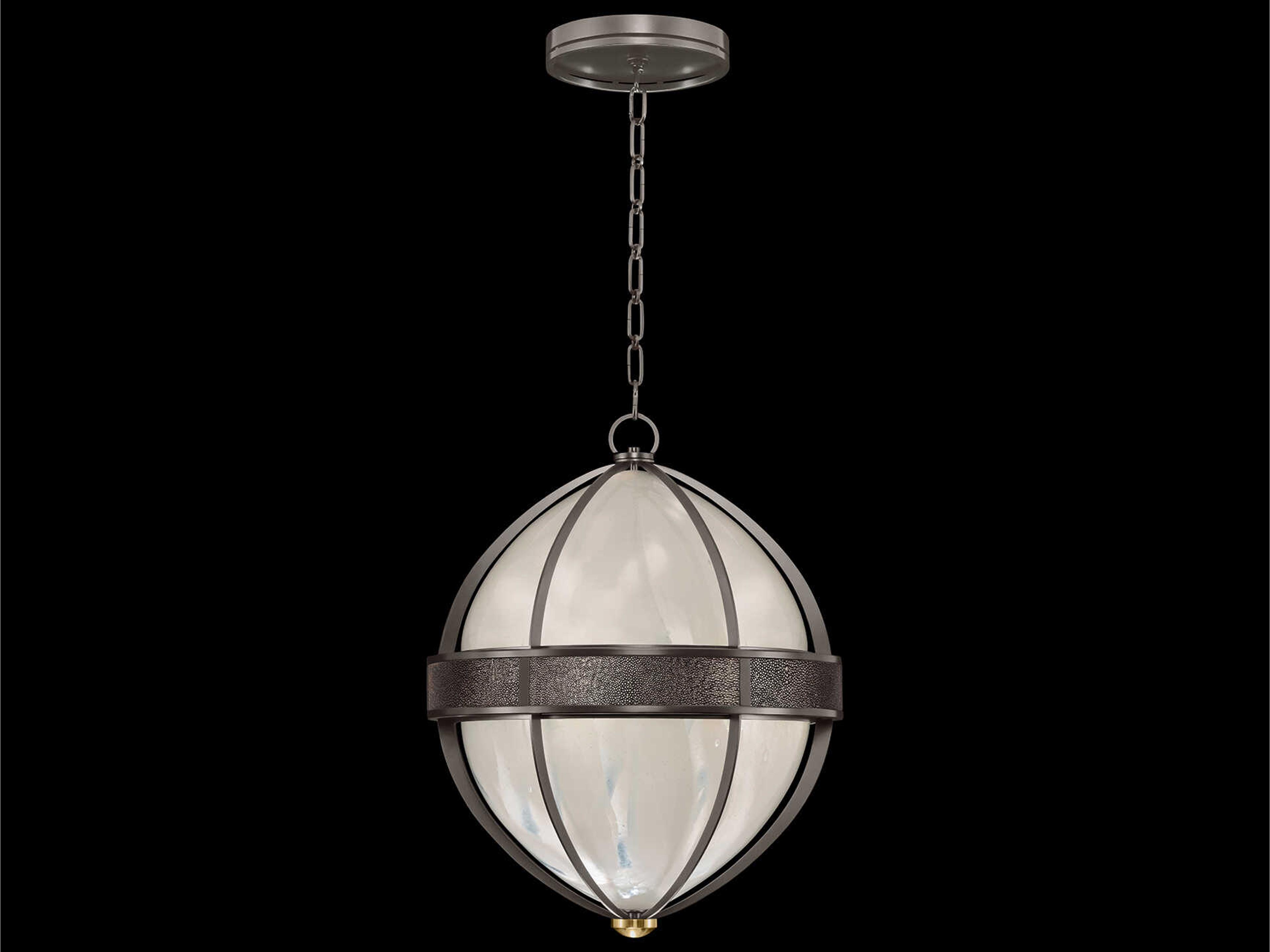 Mirage 3-Light Midnight Steel Traditional Round Pendant