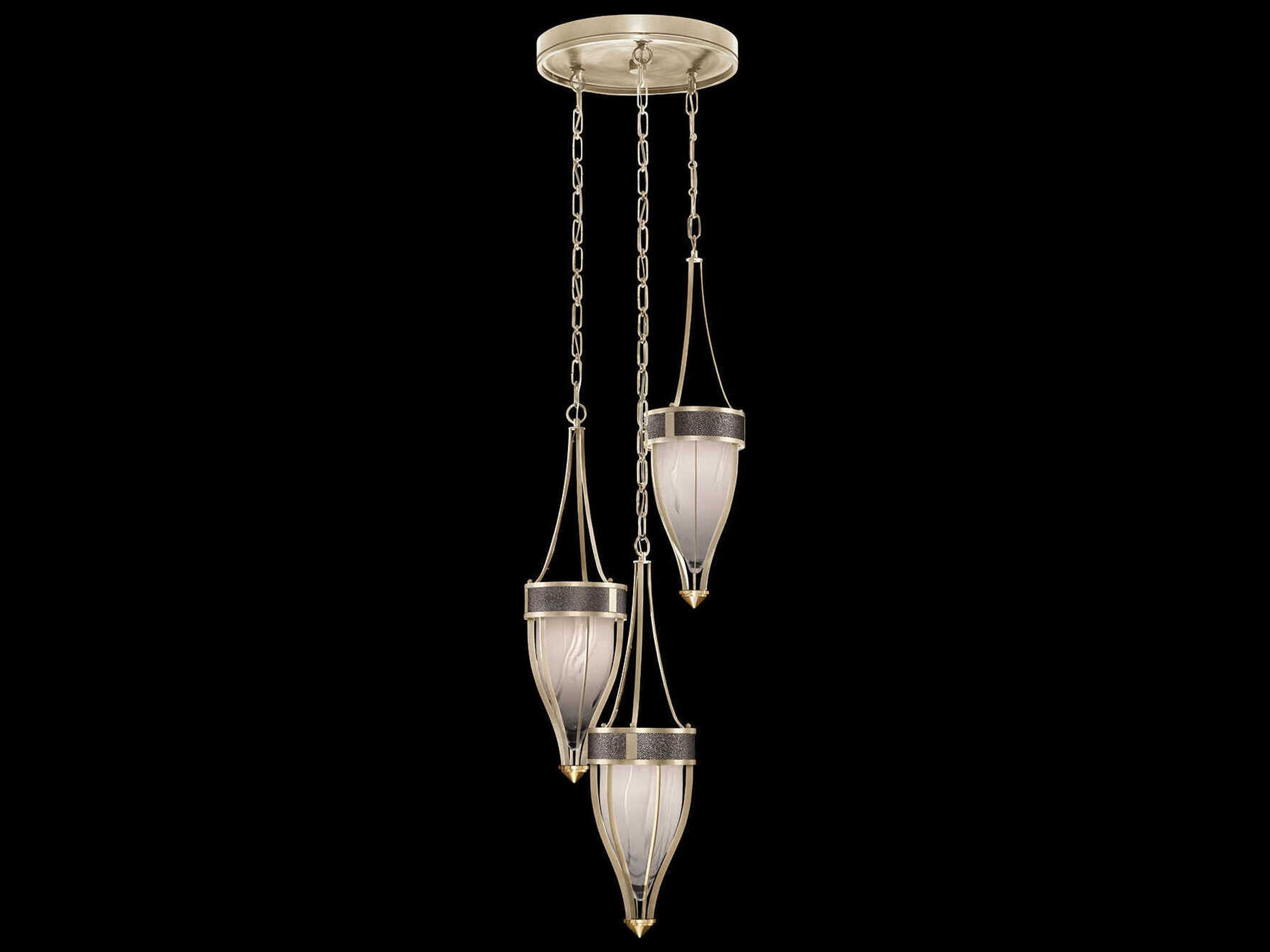 Mirage 3-Light Champagne Silver Traditional Pendant