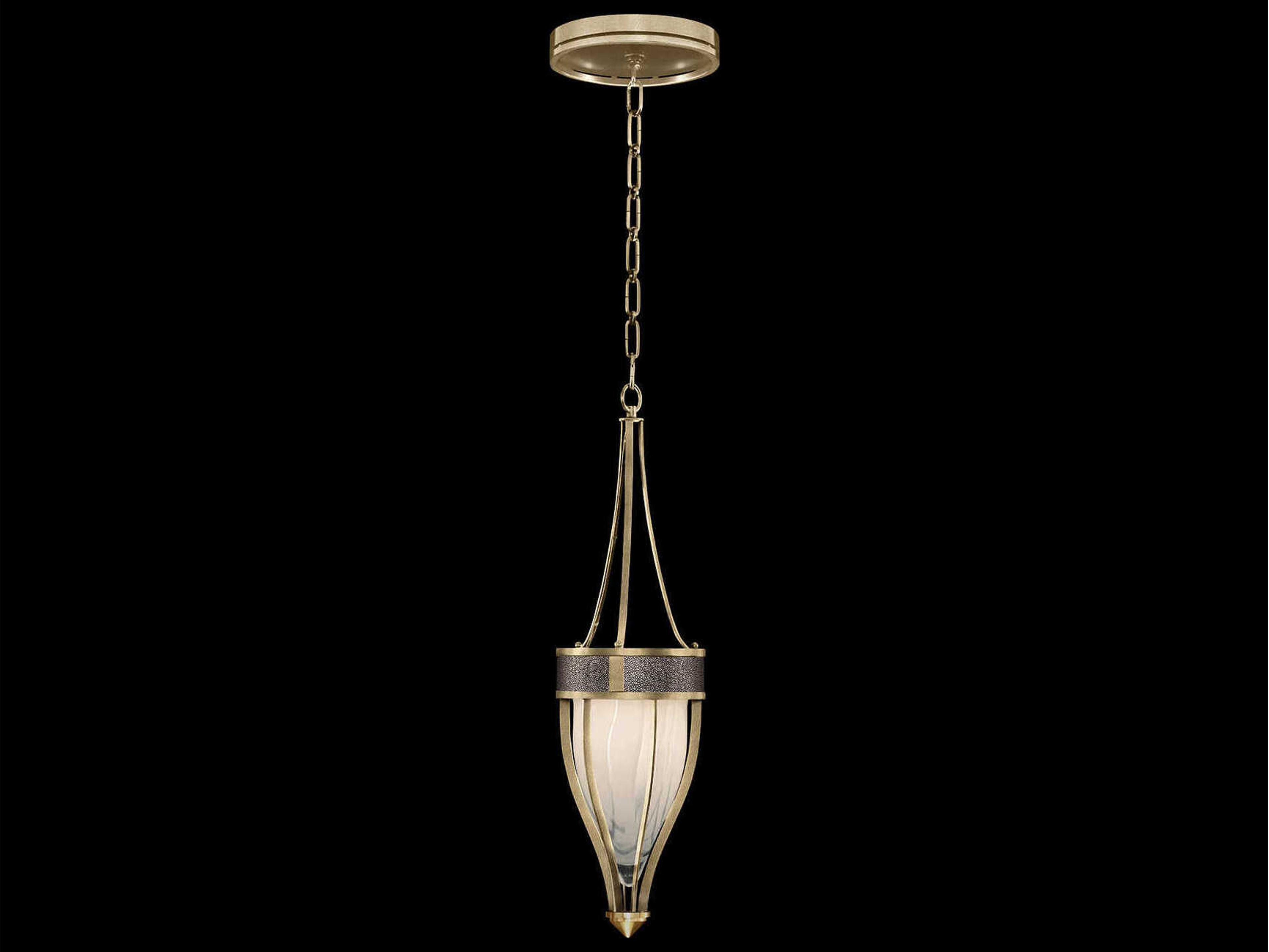 Mirage 1-Light Soft Gold Leaf Traditional Mini Pendant