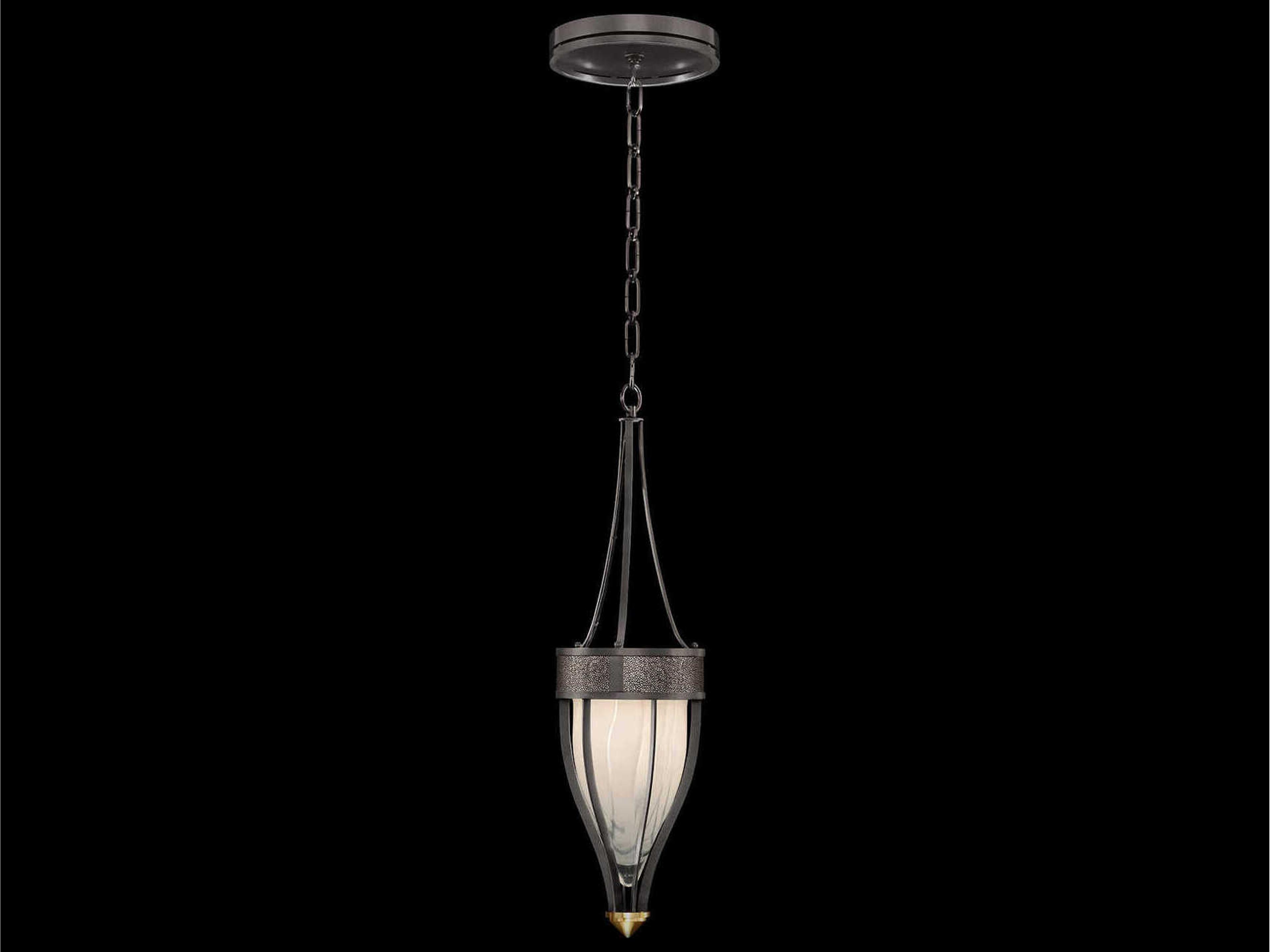 Mirage 1-Light Midnight Steel Traditional Mini Pendant
