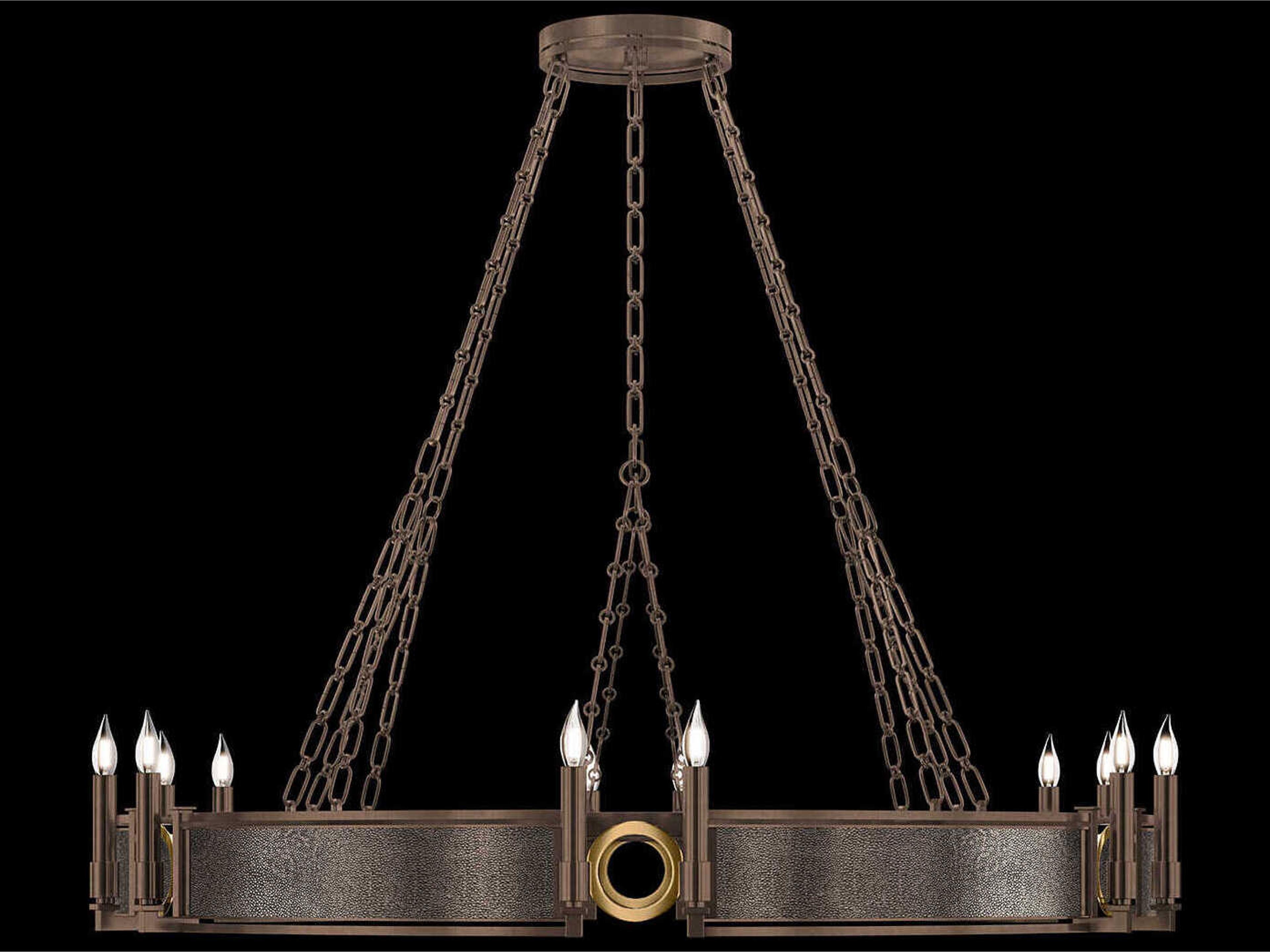 Mirage 12-Light Bronze Traditional Candelabra Round Chandelier