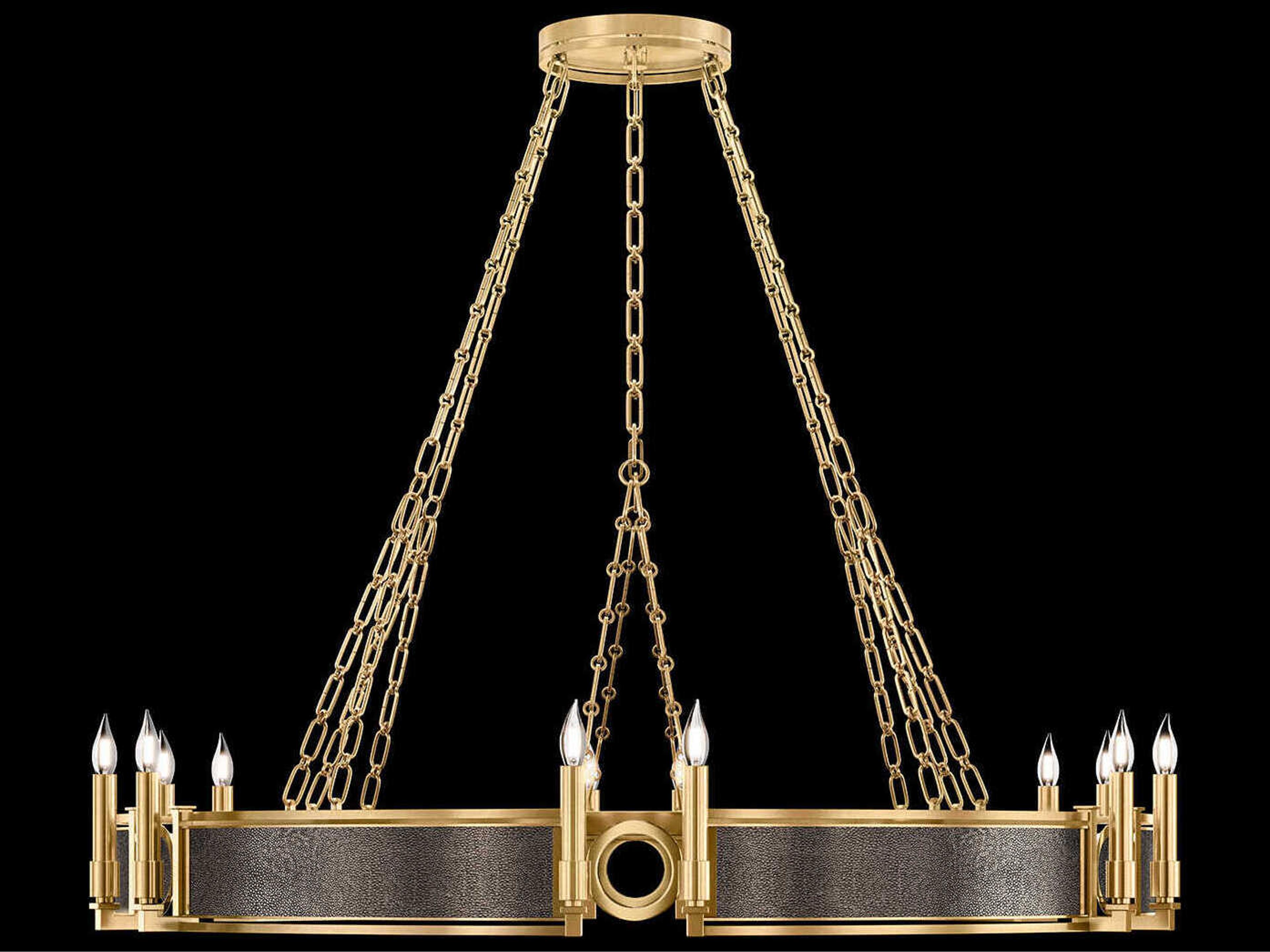 Mirage 12-Light Gold Leaf Traditional Candelabra Round Chandelier