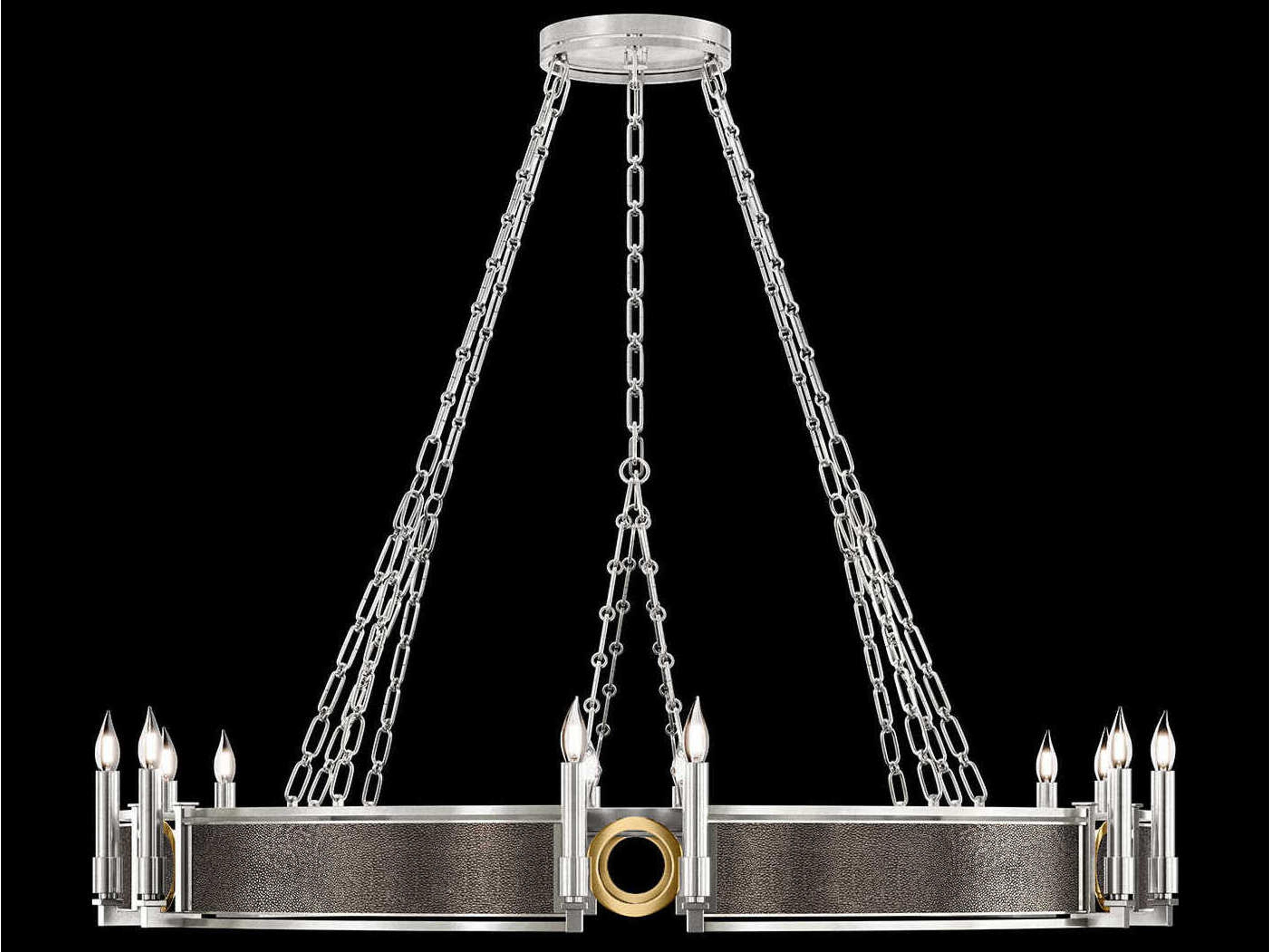 Mirage 12-Light Silver Leaf Traditional Candelabra Round Chandelier