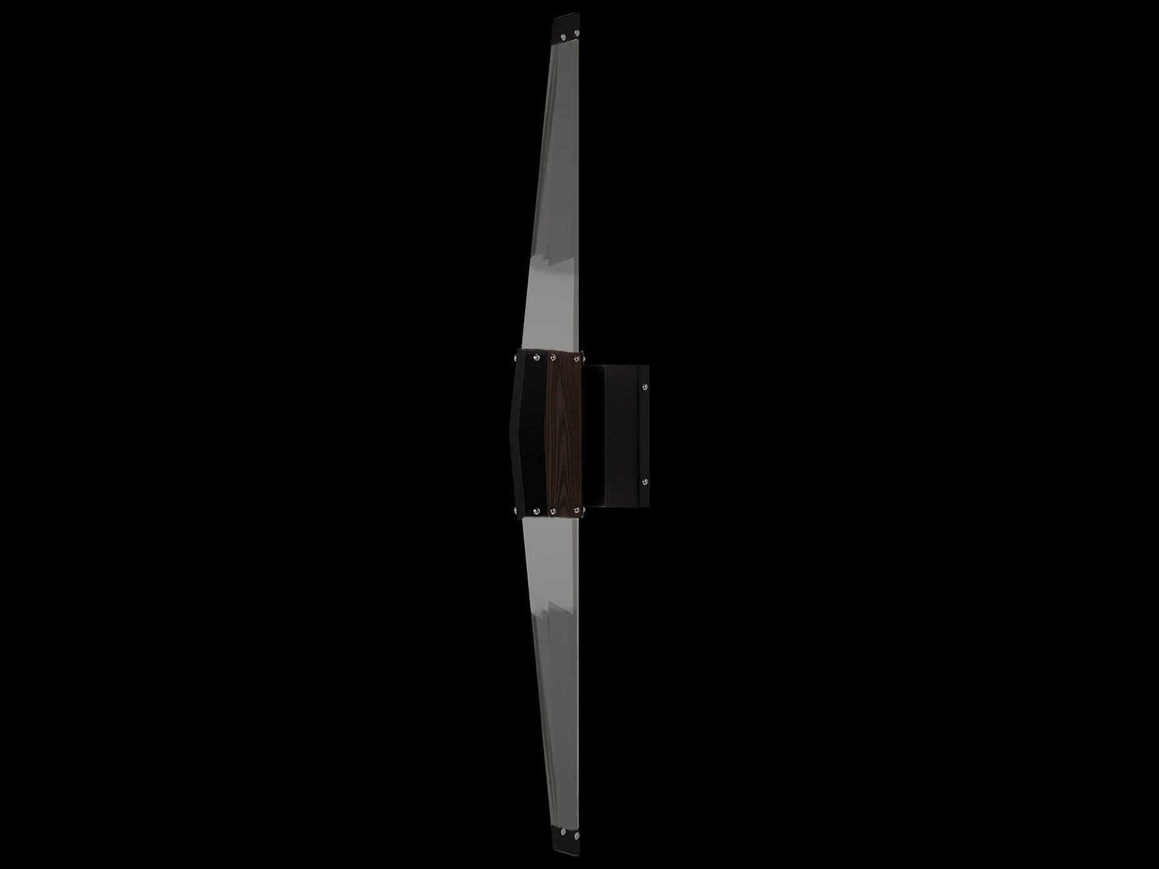 Blade 2-Light Black Dark Walnut Wall Sconce