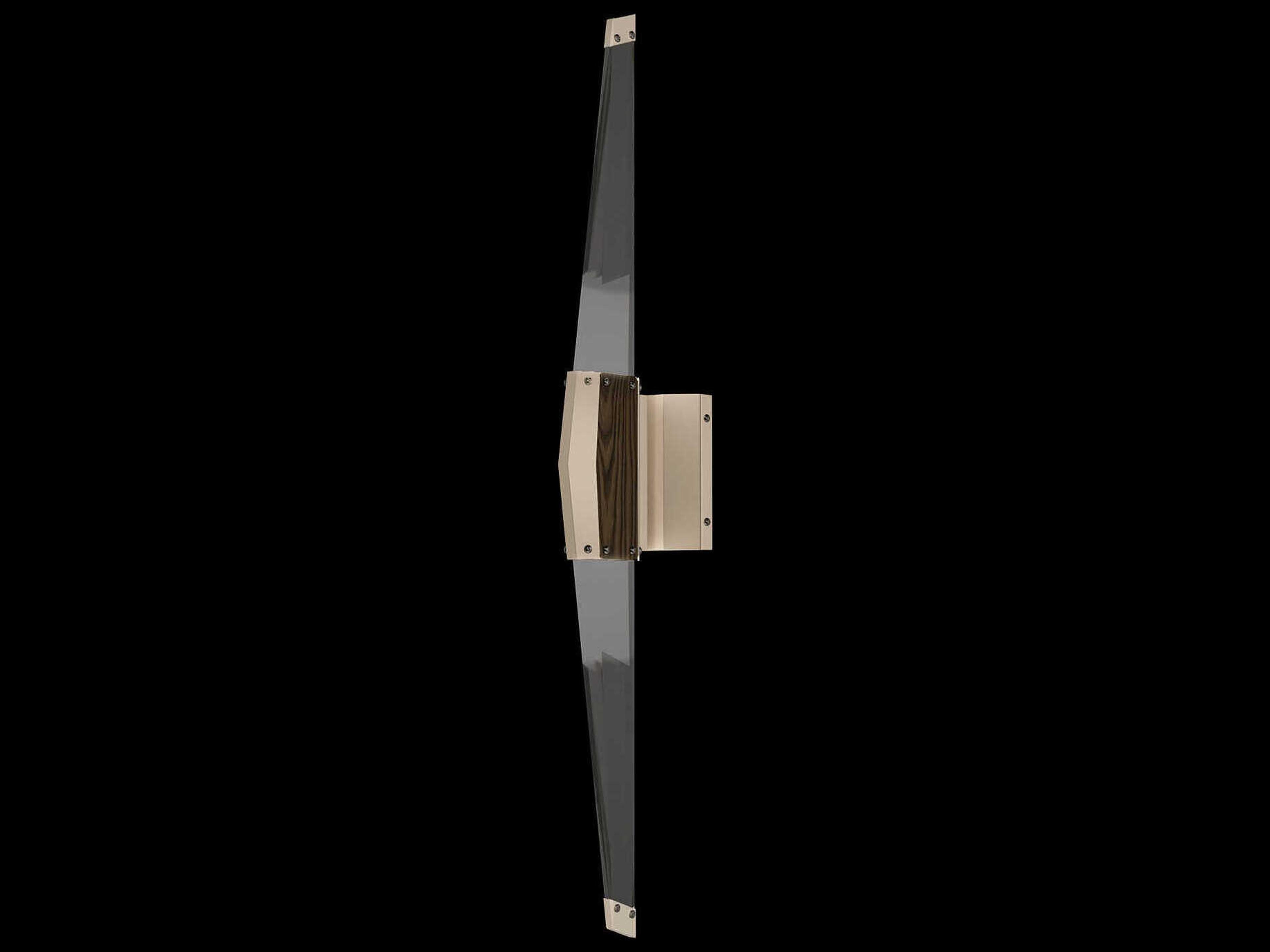 Blade 2-Light Champagne Dark Walnut Gold Wall Sconce