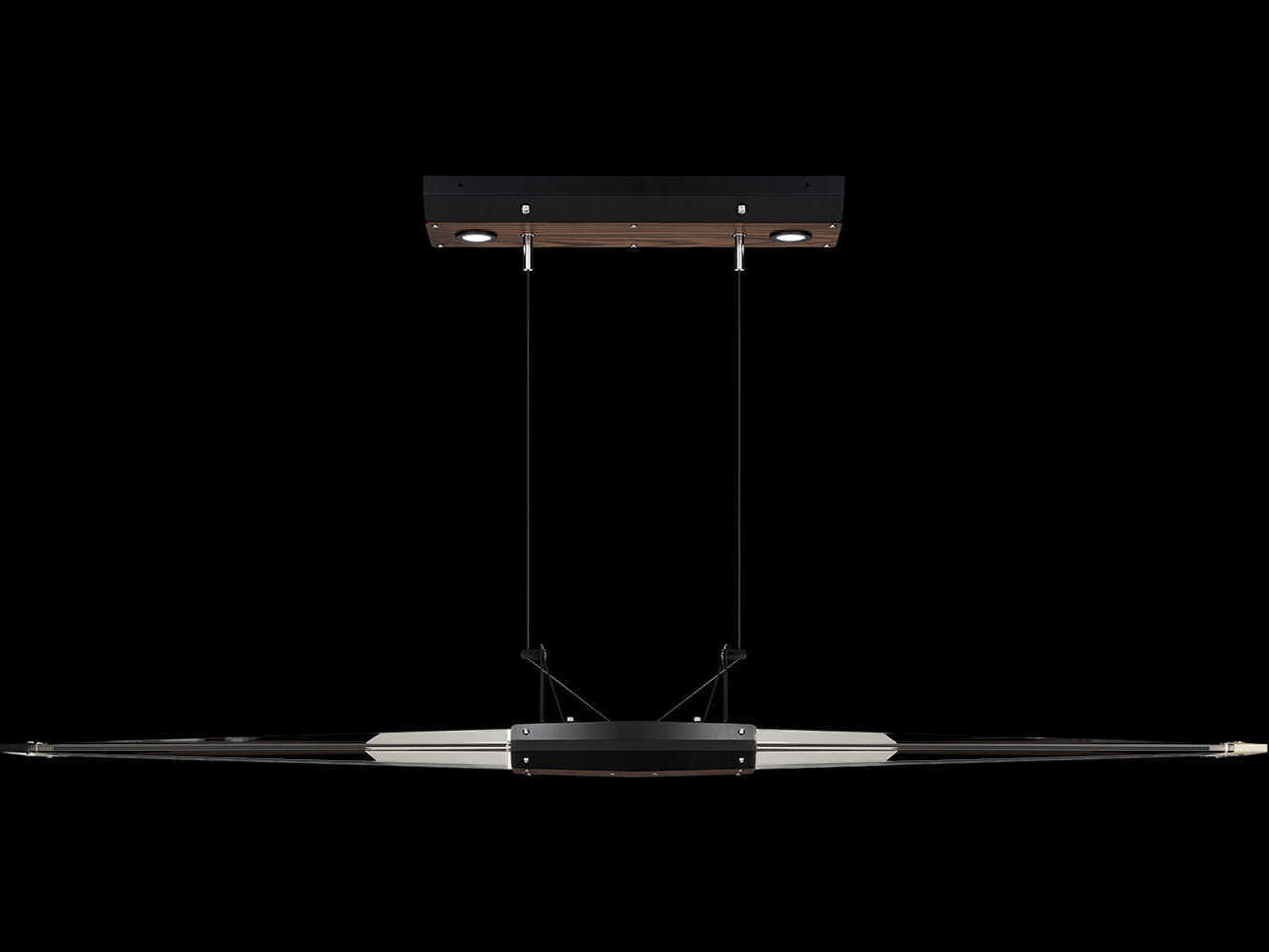 Blade 8-Light Black Dark Walnut Linear Island Pendant